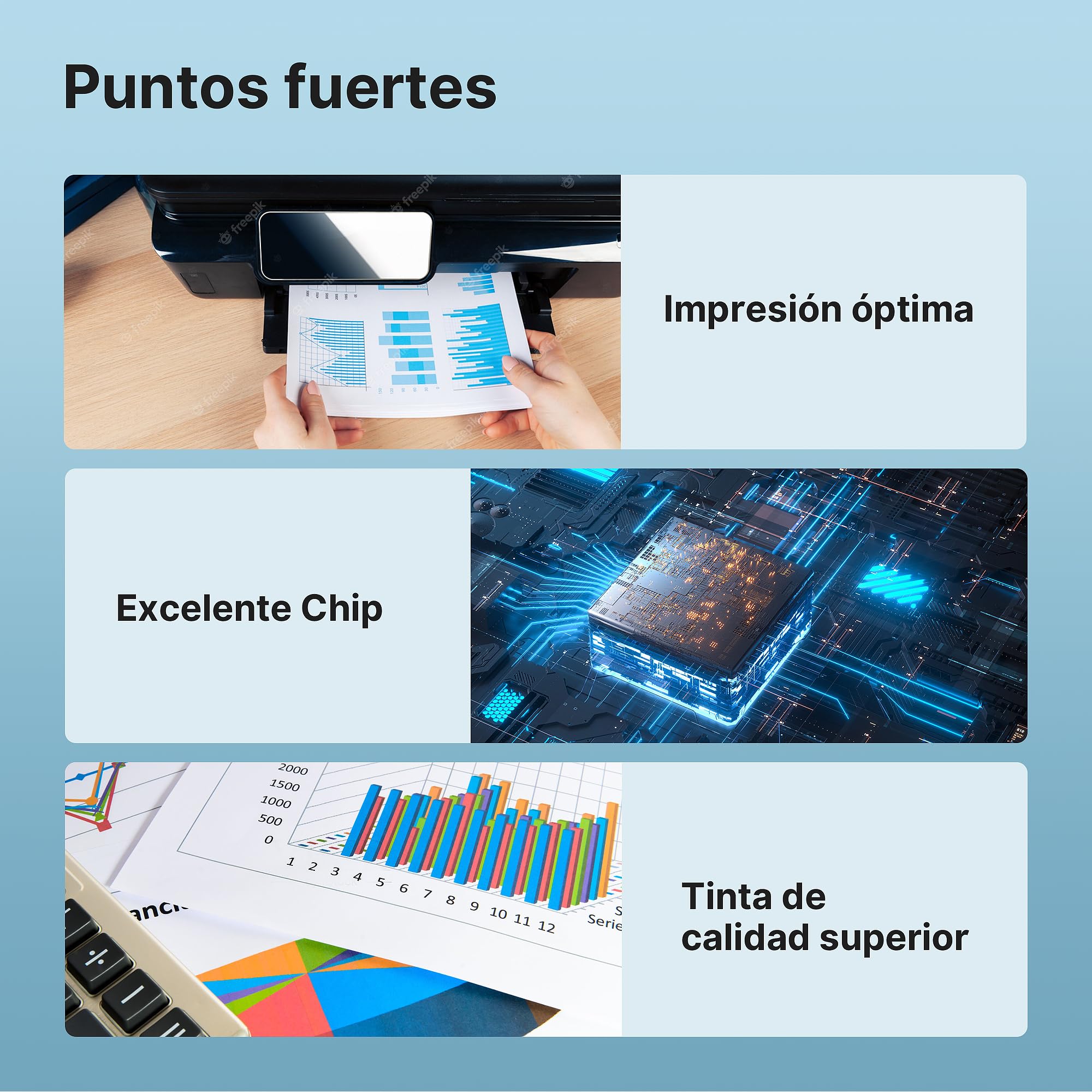 305XL Compatible con Tinta HP 305 XL Negro y Color para HP DeskJet 2820e 2821e 2822e 2720 2721 2722 2723 2710 4220e 4222e 4120e 4122e 2320 Envy 6020 6022e 6030e 6430e 6432e (Negro y Color)