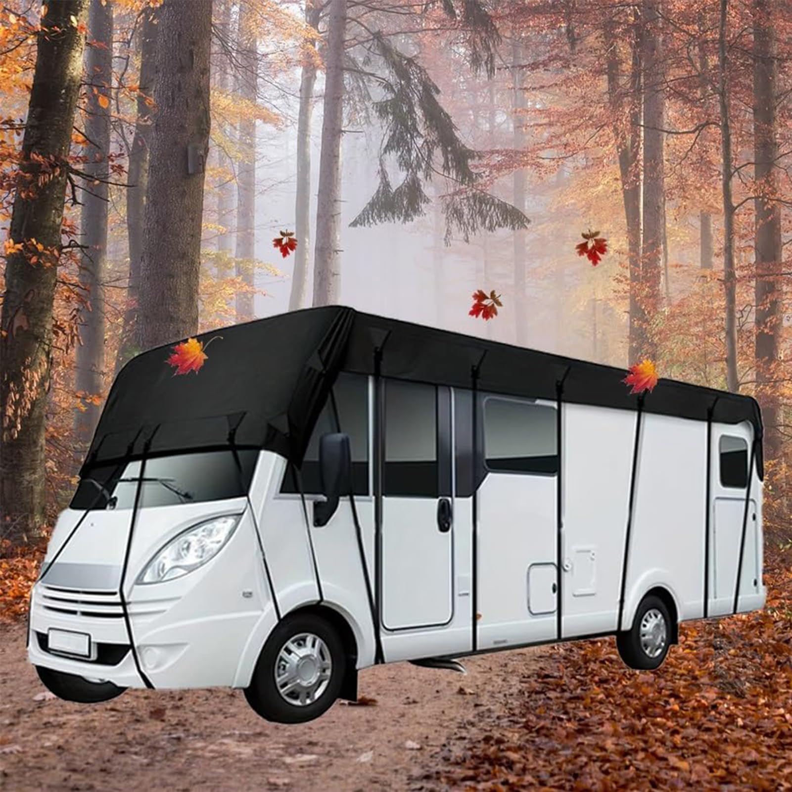 Pokrowiec na kamper 210D, tkanina Oxford, pokrowce na kampery, tylko na dach, odporny na wiatr, deszcz i śnieg, rozkładane pokrowce na kampery, składany pokrowiec na dach kampera, pasuje do kampera,