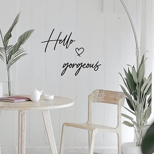 Miniatura 2 de Vivegate Letrero decorativo de pared de metal de Hello Gorgeous - 20 x 15 pulgadas negro moderno hermoso y hermoso letrero de pared de Hello