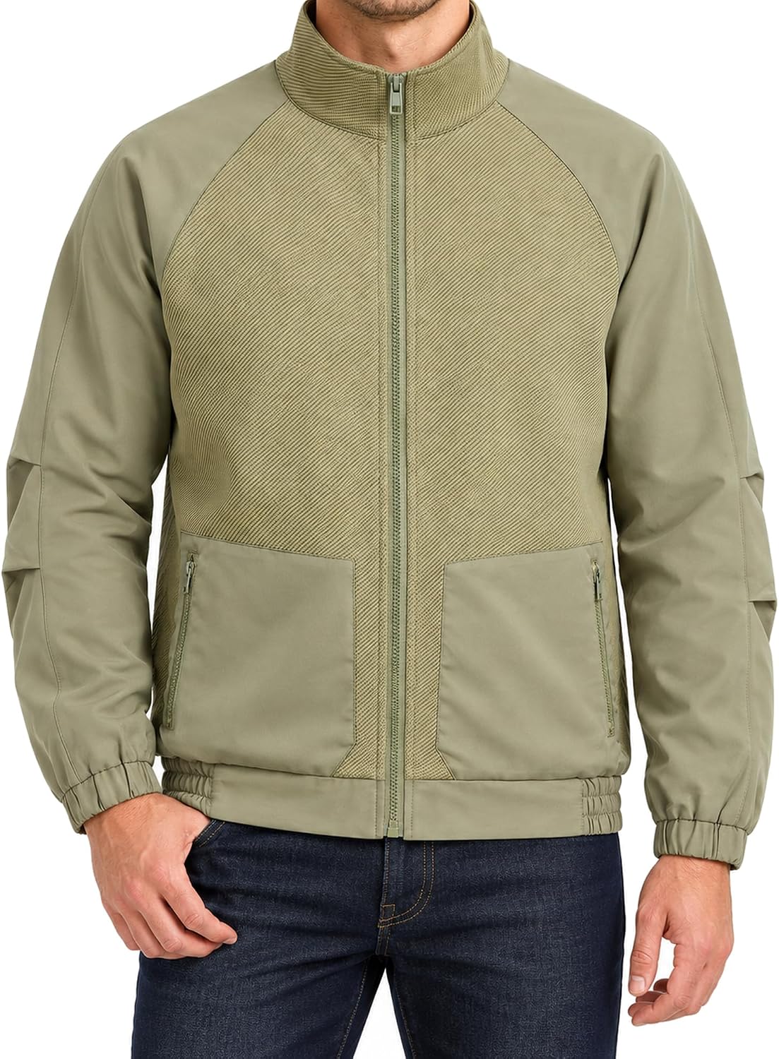 Fall Jacket for Men Lightweight Bomber Jacket Casual with Full-Zip