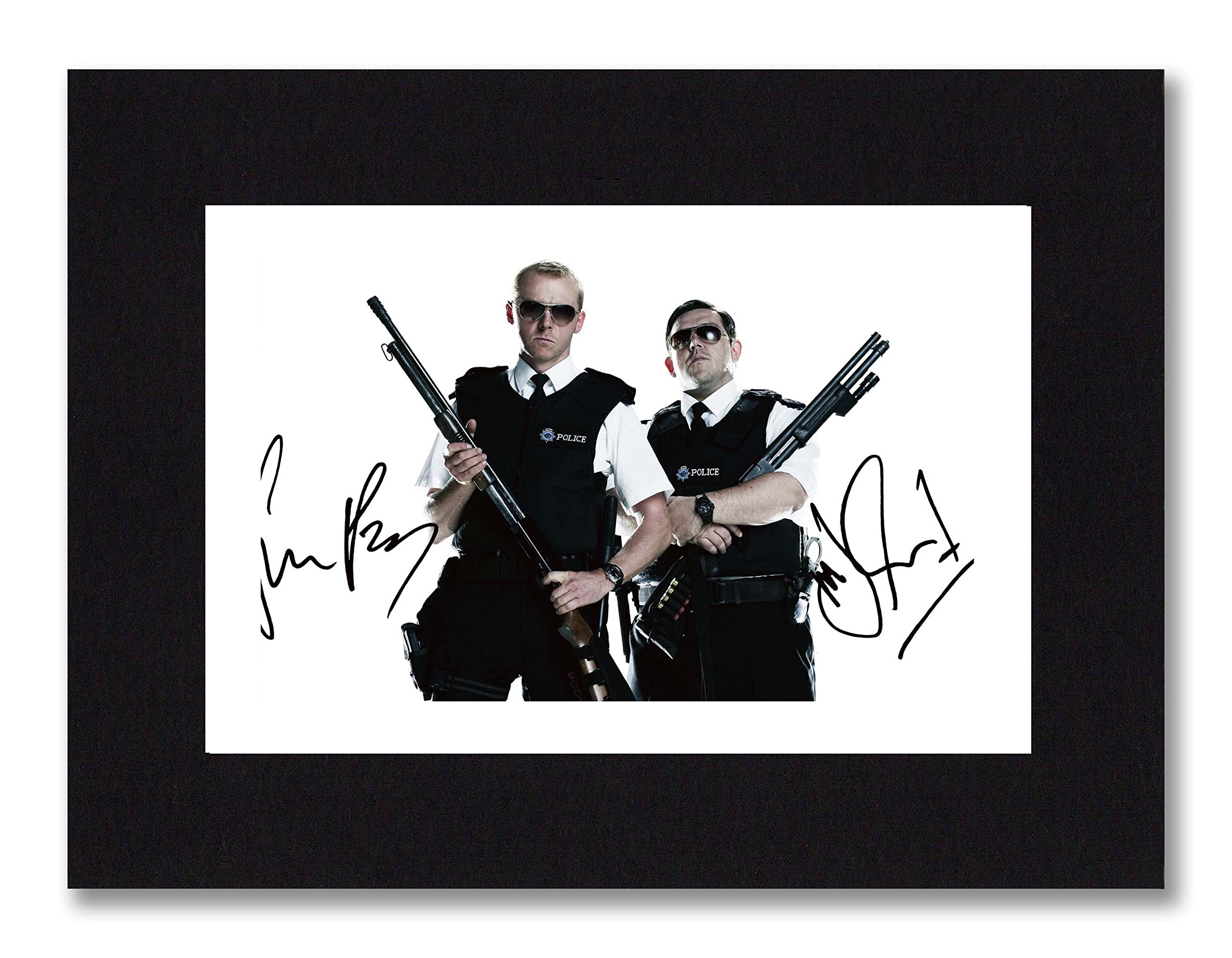 NICK FROST & SIMON PEGG Signed 8x6 Inch Mounted Photo Print Pre Printed Signature HOT FUZZ - Autograph Gift, Ready To Be Framed