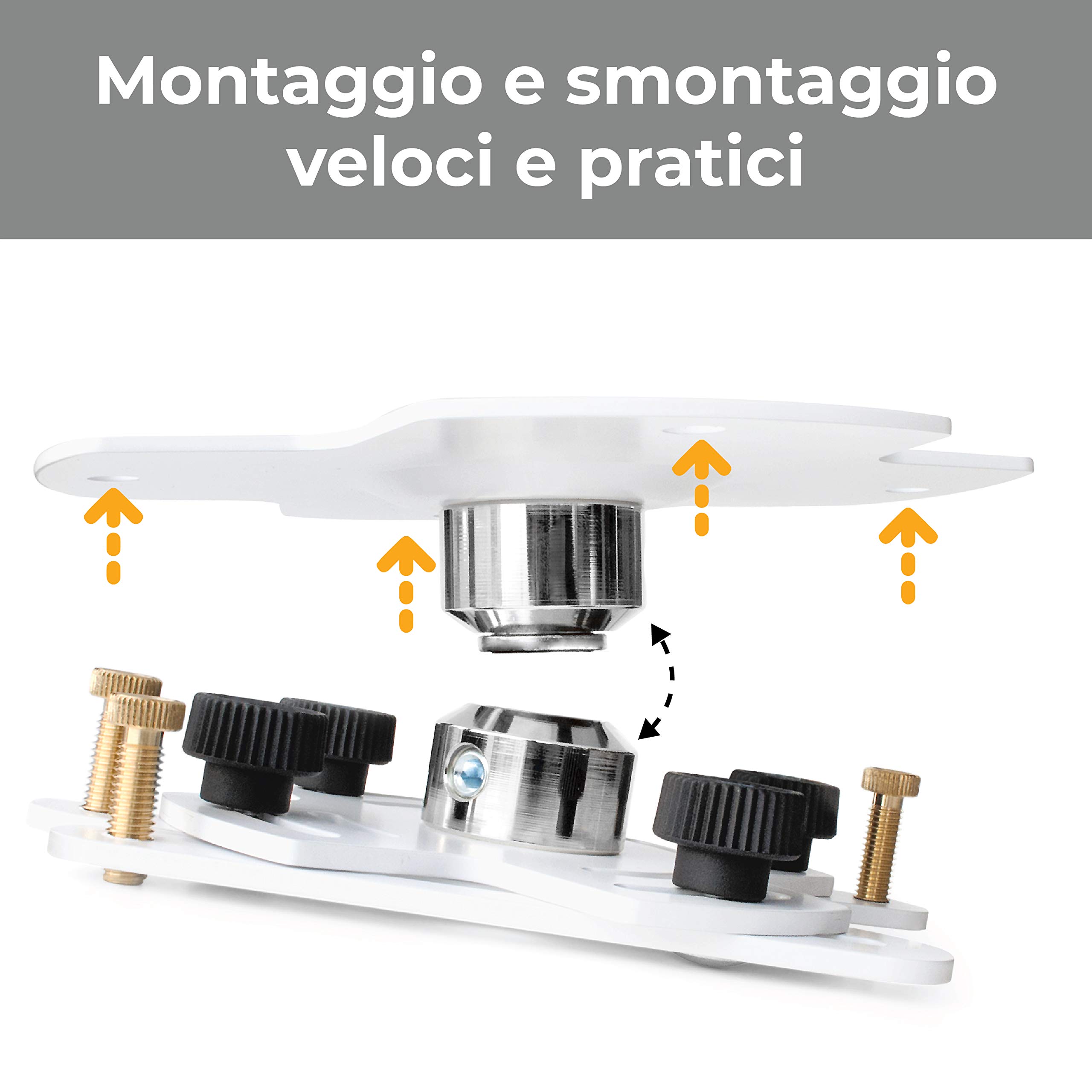 Supporto Proiezione Professionale "Arakno-Mini" Ultra - Slim Per Videoproiettore (7 cm) Montaggio Staffa a Soffitto