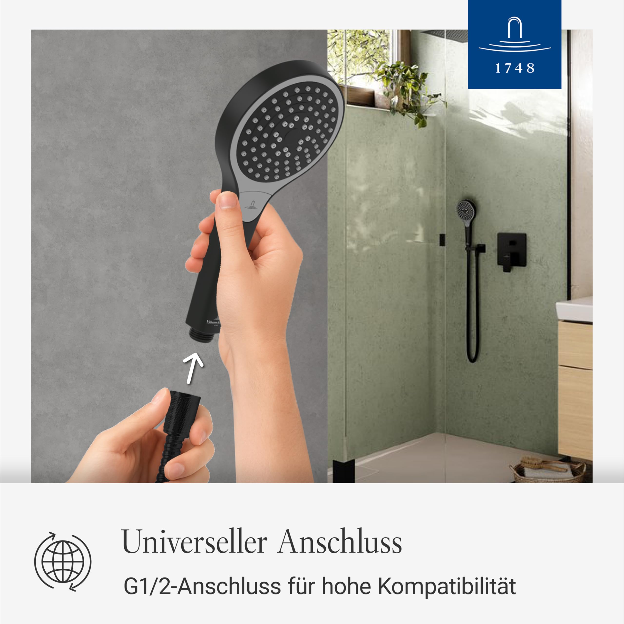 Villeroy & Boch Verve Showers Handbrause – Schwarz Matt