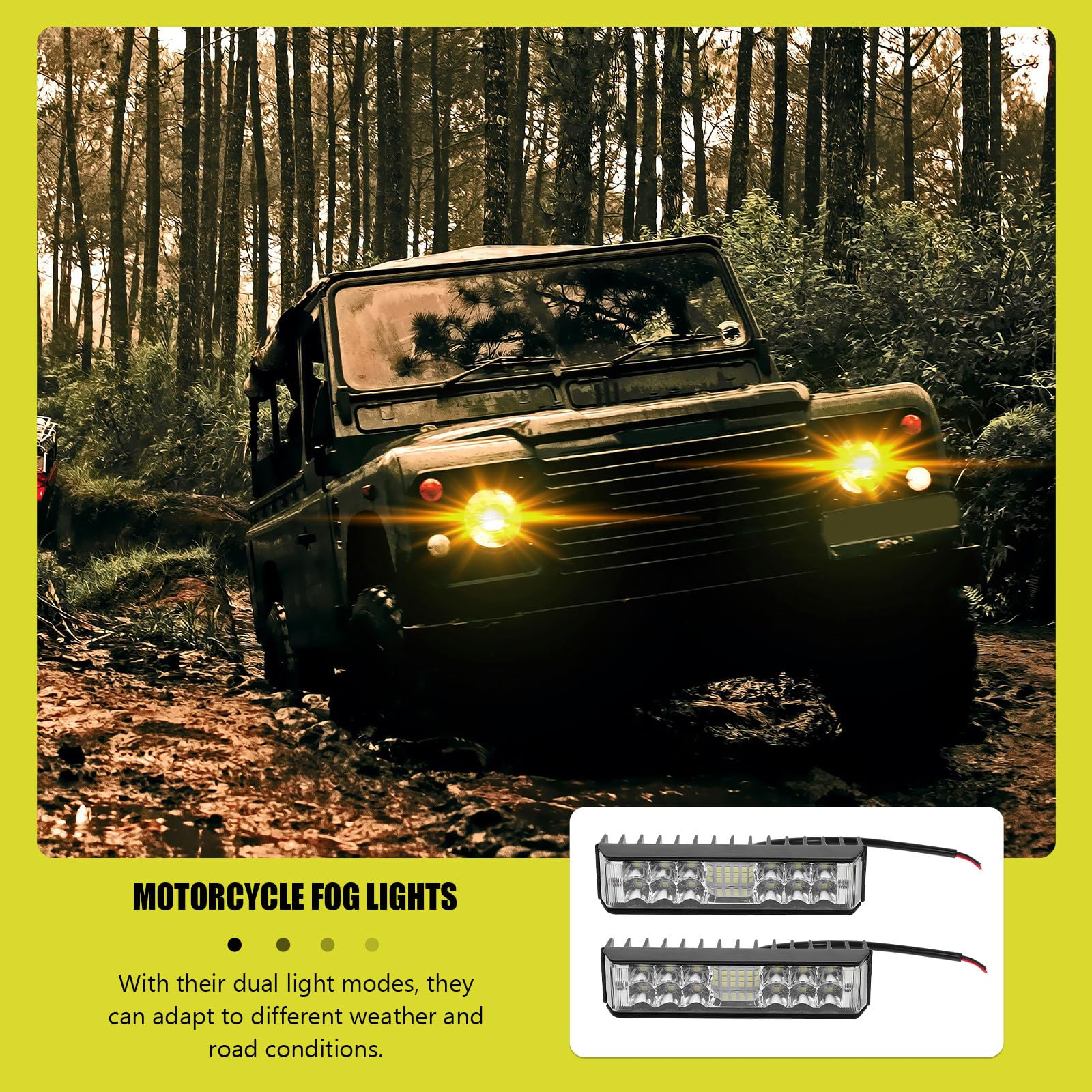 YARNOW Faros LED para Motocicleta Luz de Trabajo, Aleación de Aluminio, Instalación Fácil, Mejora la Seguridad en Condiciones Nocturnas y Diversos Entornos