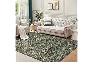 Morebes Vintage Green and Blue Area Rug