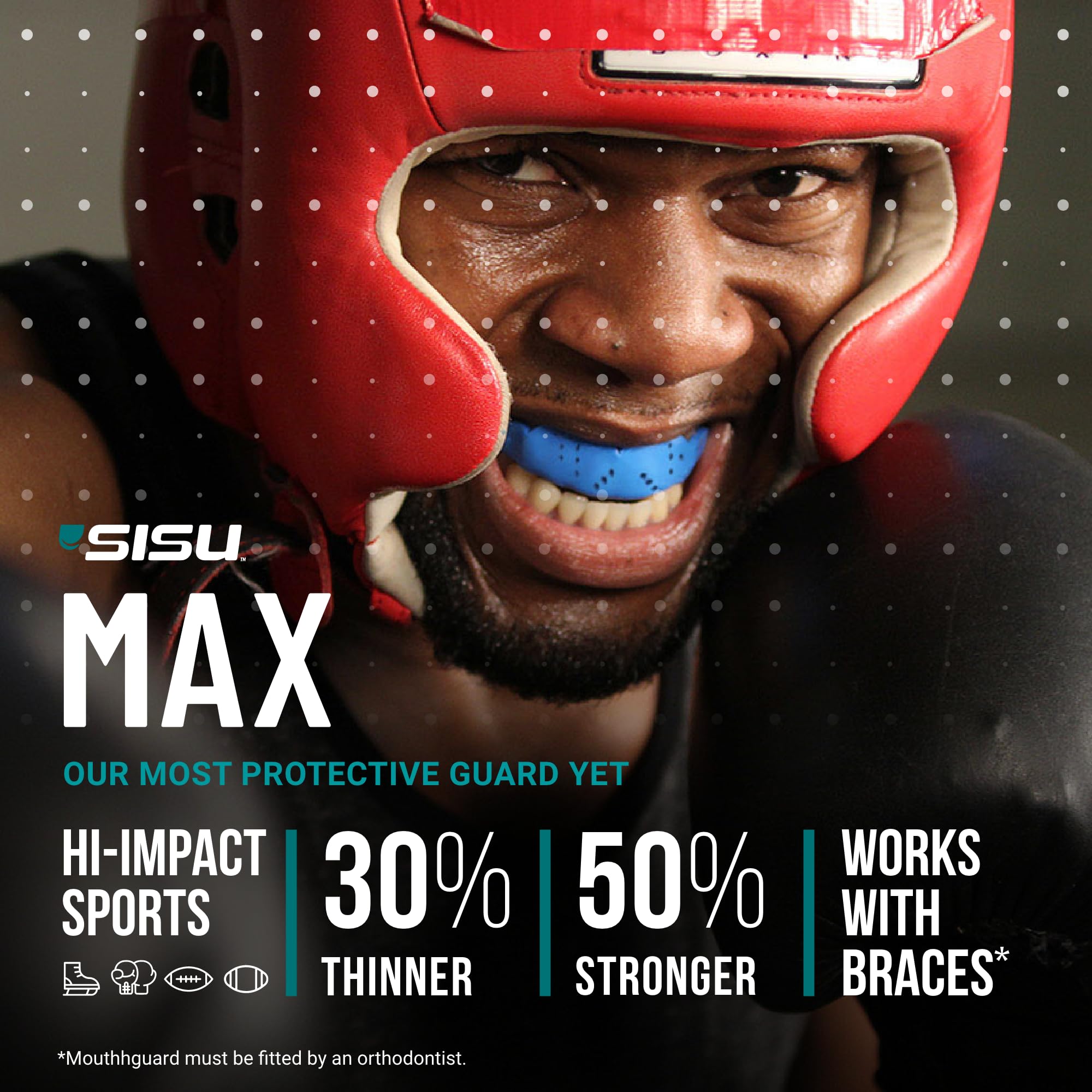 SISU Protectores bucales Deportivos MAX de 2,4 mm de Ajuste Personalizado para jóvenes y Adultos, NextGen