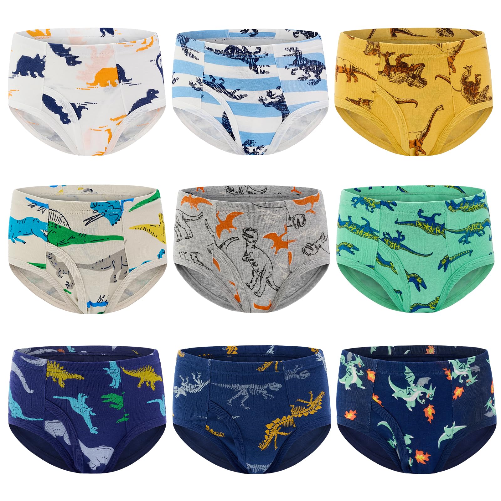ANLUKE Boys Briefs Underwear 100 Cotton Soft Underwear for Toddler with Dinosaur Truck Ocean Patterns