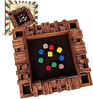 Vista 8 de GOTHINK Juego de dados Shut The Box para 1-4 jugadores, mesa de madera de 11.5 pulgadas con 10 dados - Habilidades matemáticas y de decisión