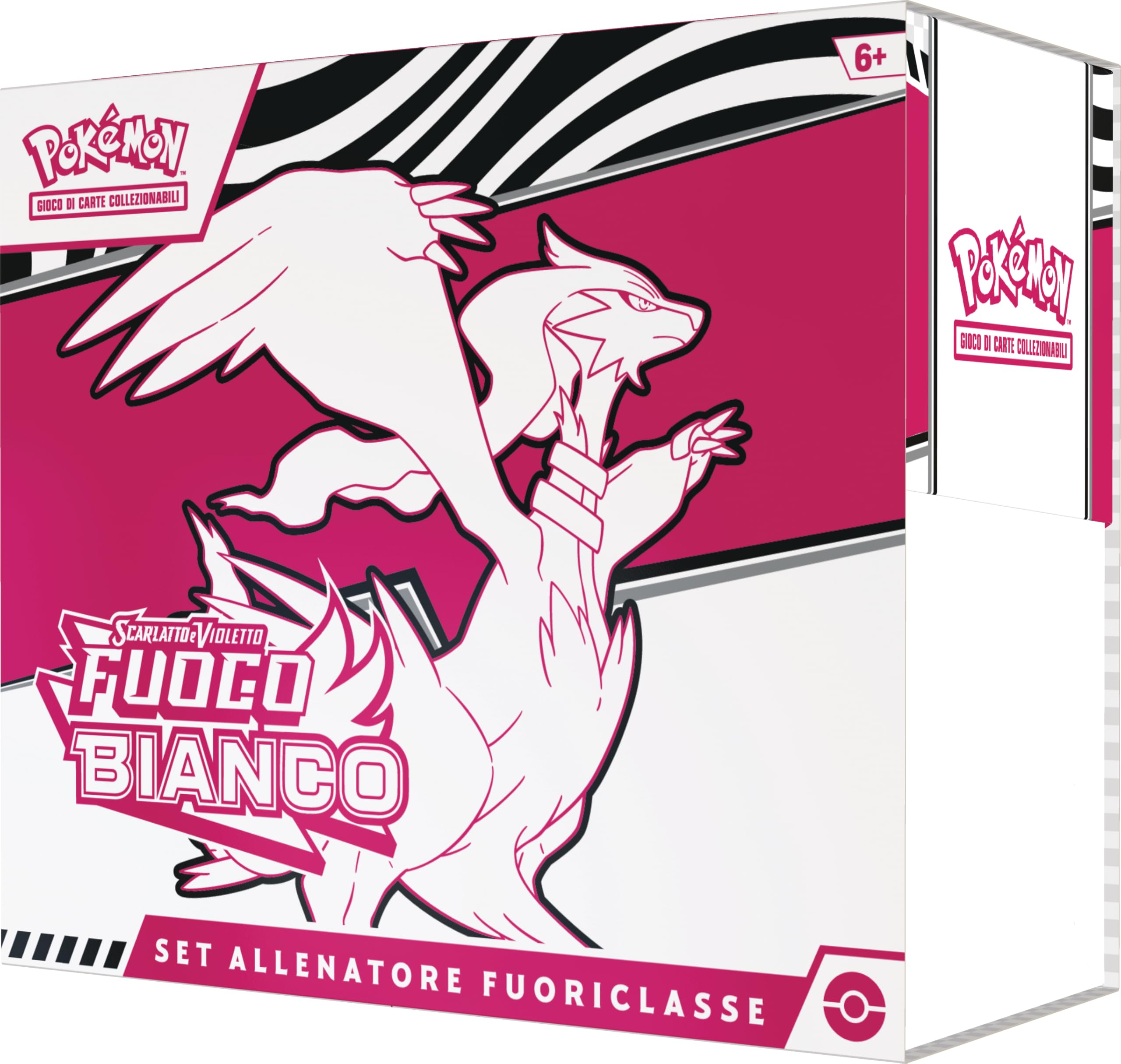 Pokémon GCC: set Allenatore Fuoriclasse dedicato a Reshiram dell’espansione Scarlatto e Violetto - Fuoco Bianco, con una carta a figura intera di Tornadus, nove buste di espansione e accessori premium