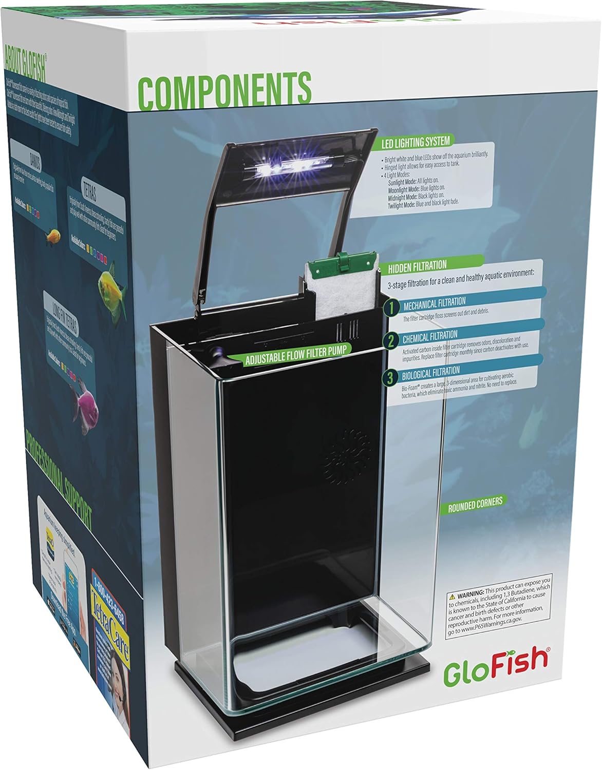 GloFish Aquarium Kit Fish Tank with LED Lighting and Nigeria