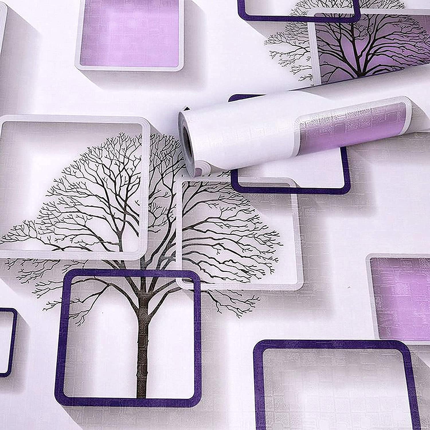 SOJITRA EXPORT Purple Cube Modern Wallpaper for Walls 3D Wallpaper 3D Wall Stickers Self Adhesive Wallpaper for Bedroom Hall Wallpaper for Walls - 45cmx 500cm (B0CTX9733Y) Amazon Price History, Amazon Price Tracker