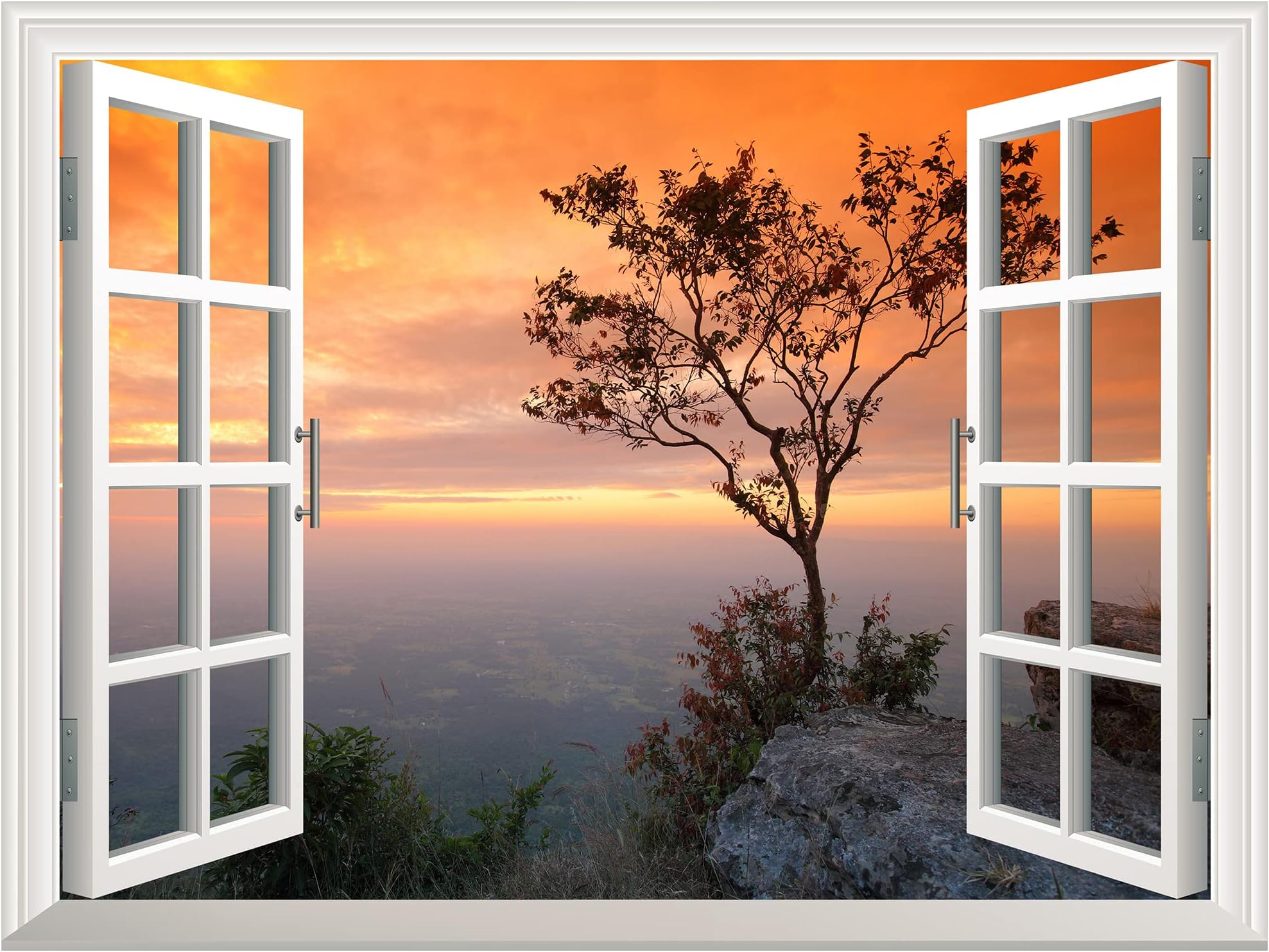 wall26 Removable Wall Sticker/Wall Mural (36"x48", Sunset at Mountain)