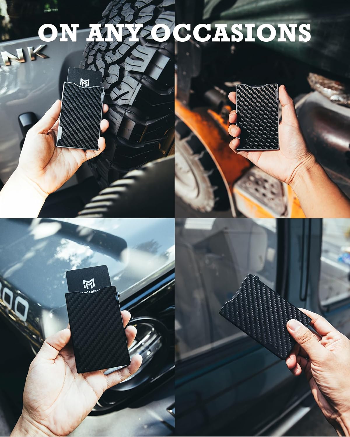 MNGARISTA Minimalist Slim Metal Wallet for Men, Pop Up Credit Card Holder with 3K Carbon Fiber Cover and Detachable Money Clip, RFID Blocking Wallet for 4-6 Cards (Black) - Image 6