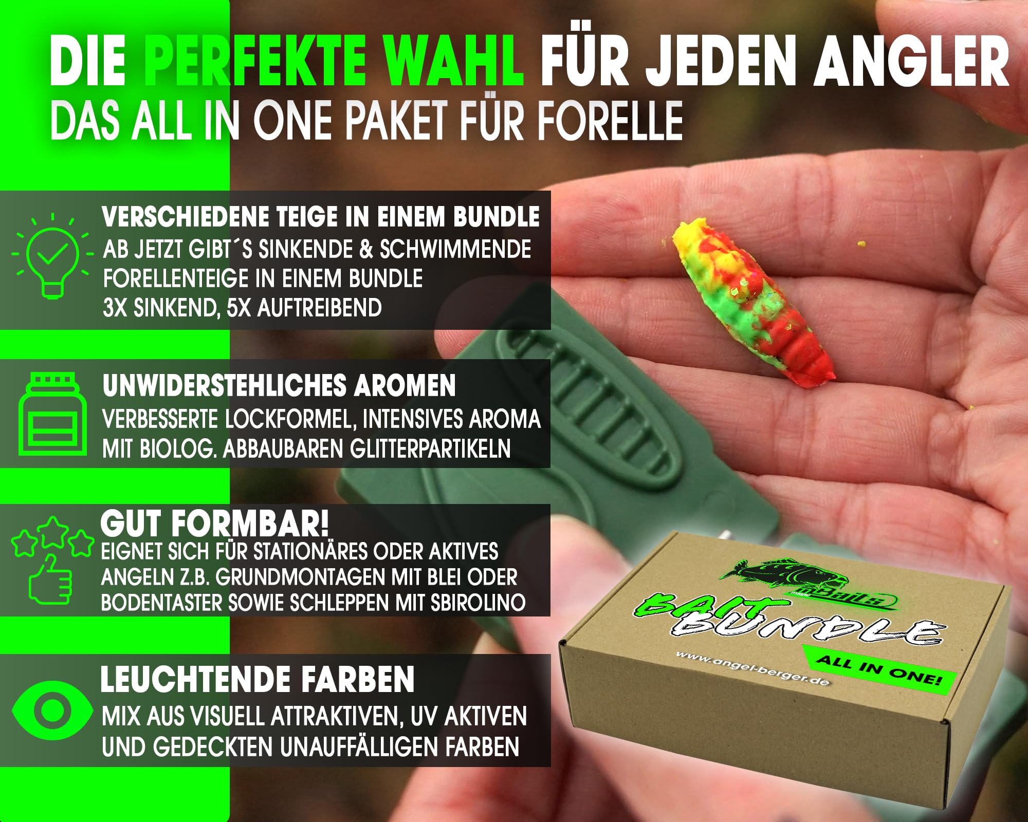 Magic Baits Bait Bundle Trout Bait All in One Forellenteig Set Vorteilspack Troutbait Sparbundle Forellenpaste Angelteig schwimmend sinkend