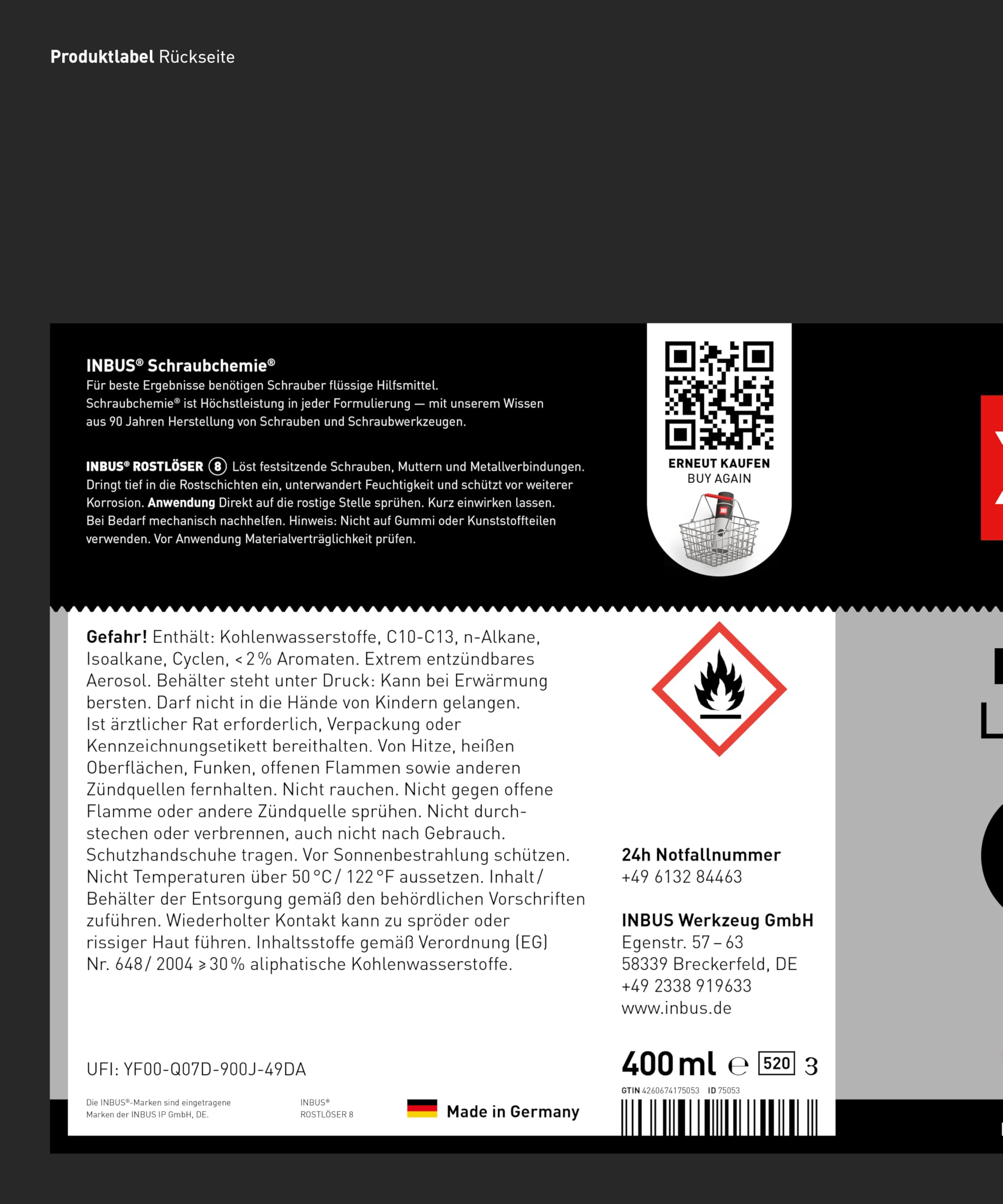 INBUS® Rostlöser (mit MoS2), 24× 400ml (F-75794) | Made in Germany. Nr. 8 der Schraubchemie®