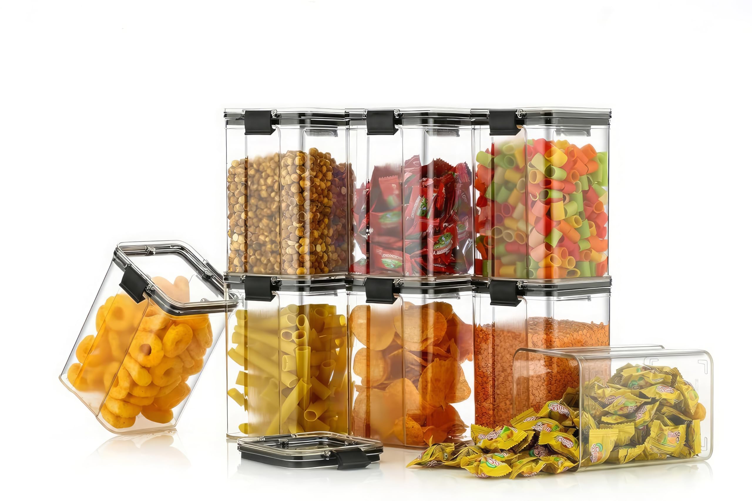 KWER Juego de recipientes herméticos de 1100 ml para cocina, para el hogar, artículos de cocina, contenedores de almacenamiento, contenedores de almacenamiento de cocina, contenedores de alimentos