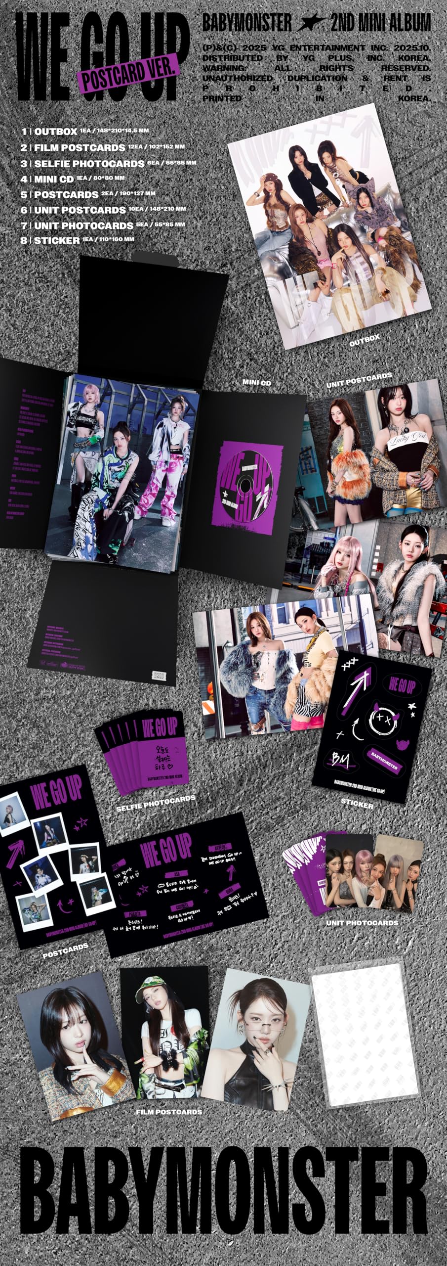 Amazon.com: BABYMONSTER WE GO UP [Post Card Ver.] 2nd Mini Album
