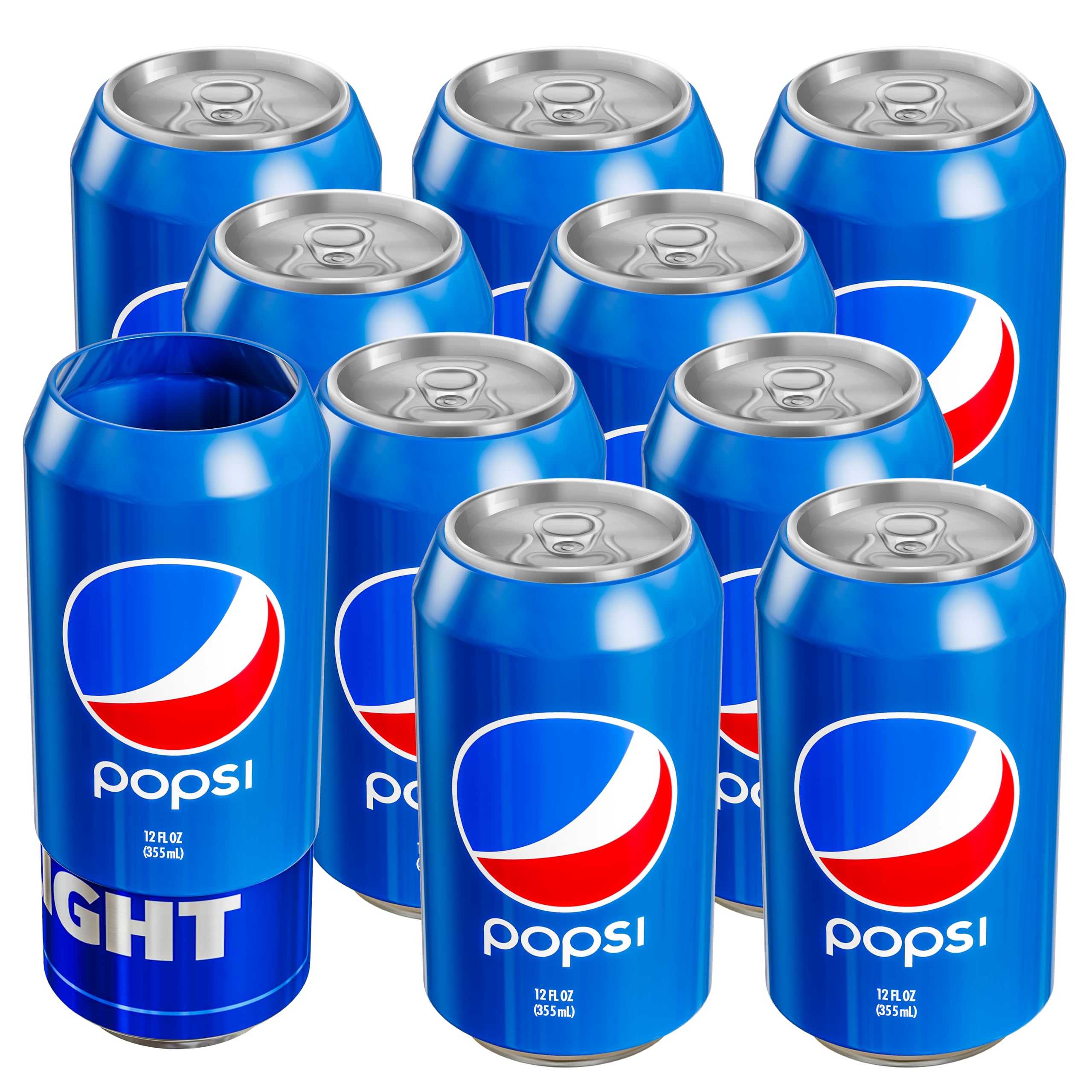 BeerSkin Skywin Silicone Can Cover - 10 Pack 12oz (355ml) Sleeve Hides and Disguises as Soda Can (Dark Blue)