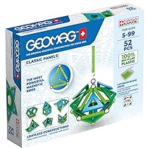 Geomag – Classic Panels 52 Pezzi – Costruzioni Magnetiche per Bambini – Linea Green – 100% Plastica Riciclata