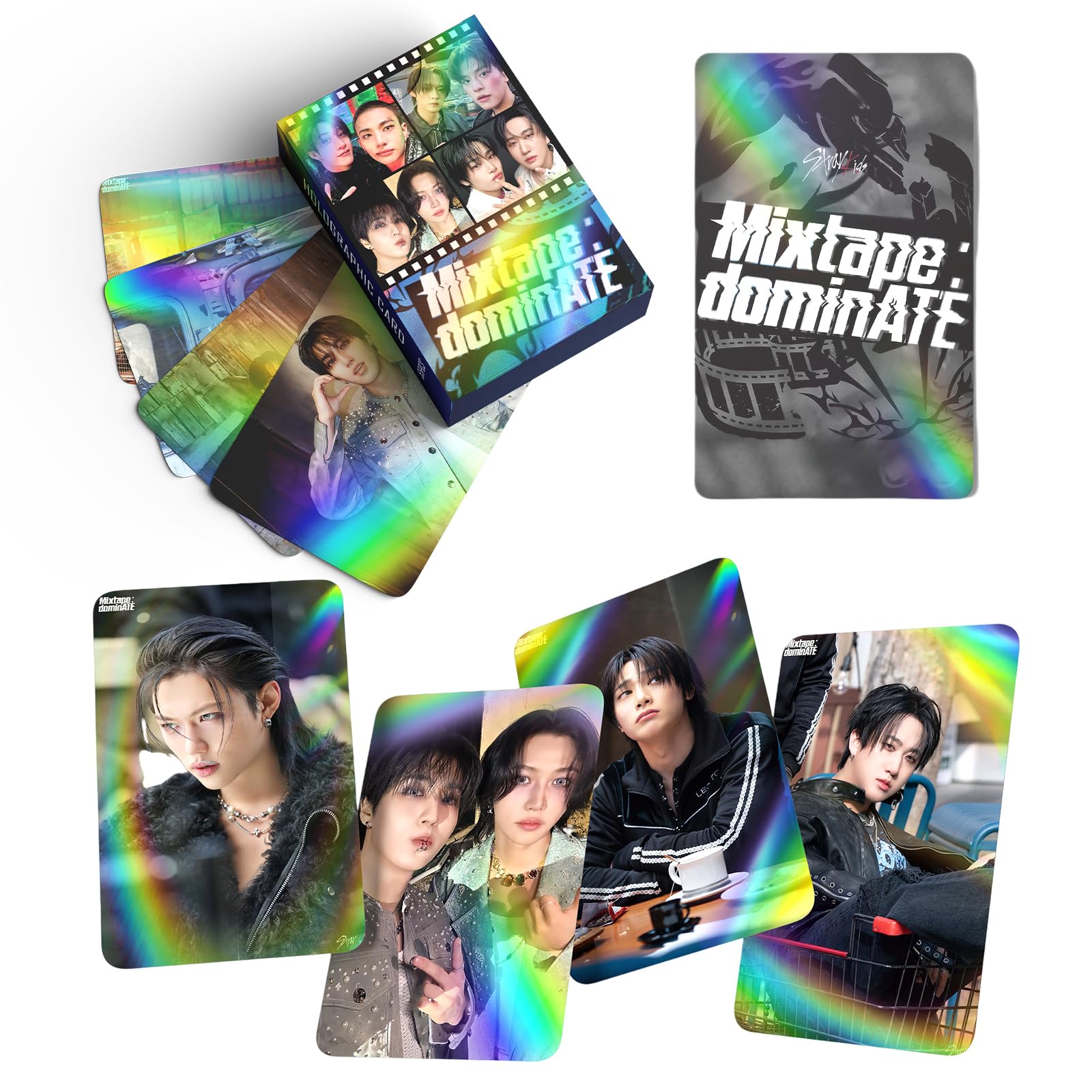 Set di 3/175 fotocard laser per bambini randagi Kpop Mixtape: Dominate Album Cards ATE Photocards Over The Rains Cartoline Straykids 2025 Saluti della stagione Stray Kids Merch regalo per soggiorno