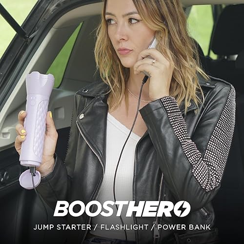 Miniatura 5 de BoostHero - Arrancador de batería portátil para automóvil, banco de energía de 6,000 mAh, linterna LED, con cables de puente inteligentes para