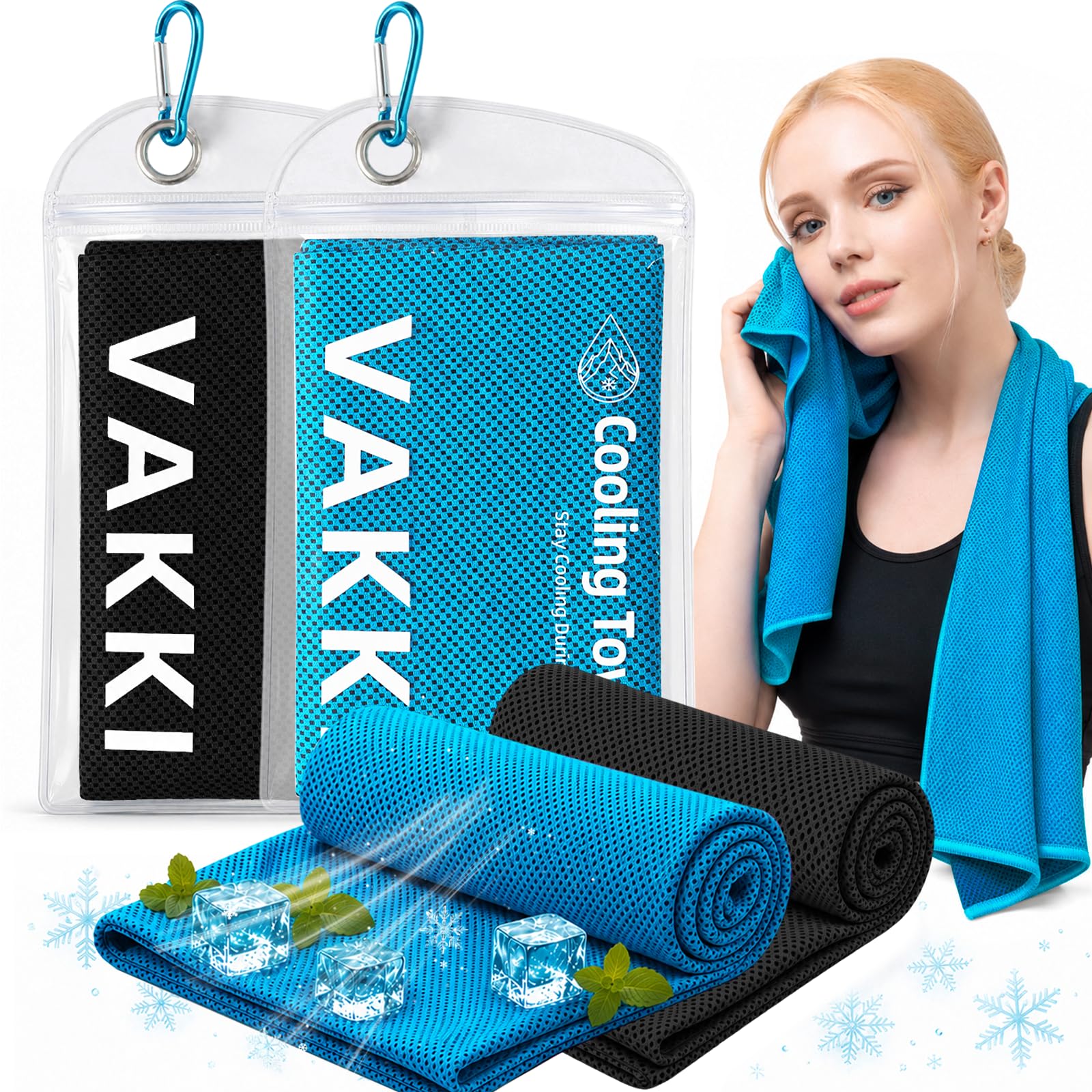 VAKKI Cooling Towels, 2 Pack (40"X12")-100 * 30cm