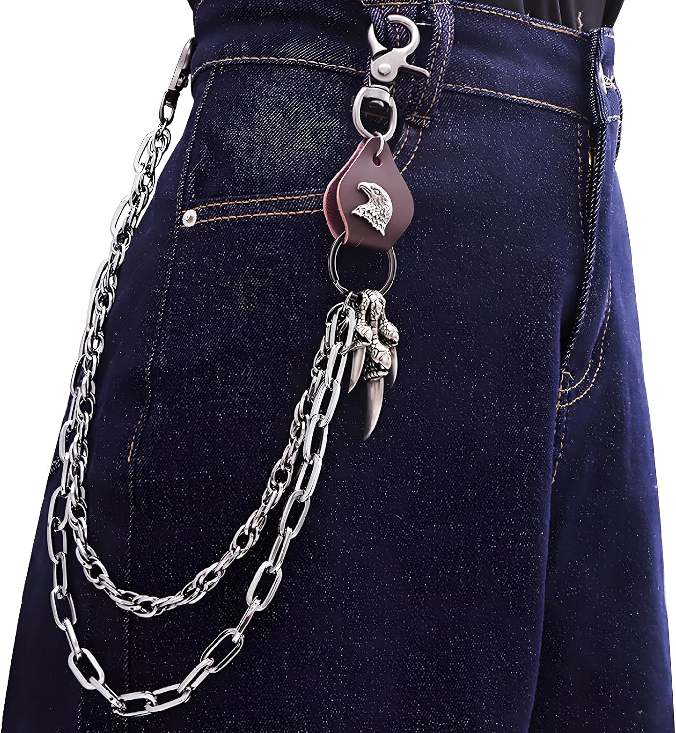 Heavy Duty Pocket Chains for Men Women, Biker Punk Goth Pants Wallet Chain, Metal Jeans Keychain - Image 5