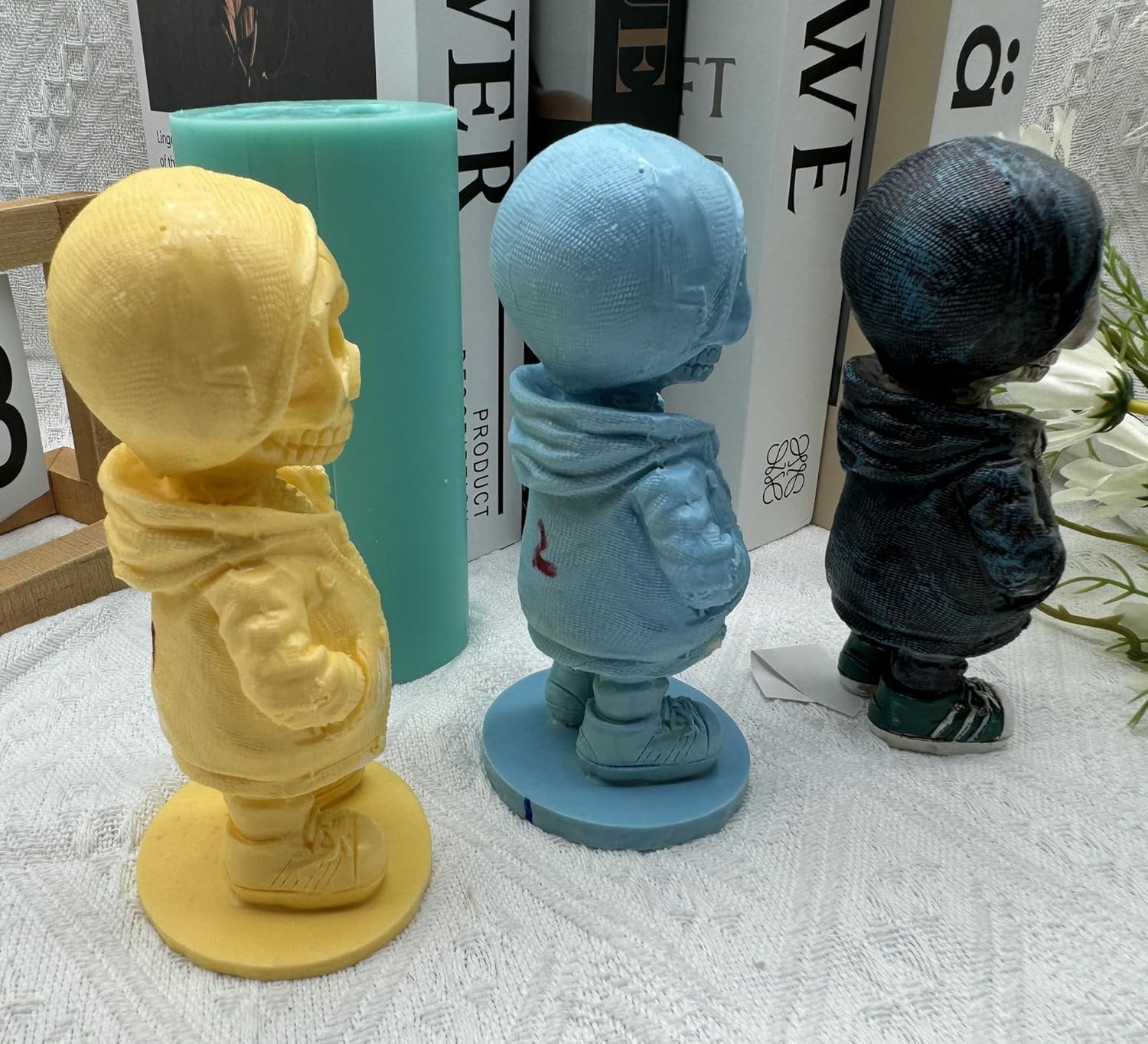 Skull Skeleten 3D Silicone Mold for Candle Epoxy Resin Plaster Concrete Hallowen Decorations Craft Making,New Popular Candle molds