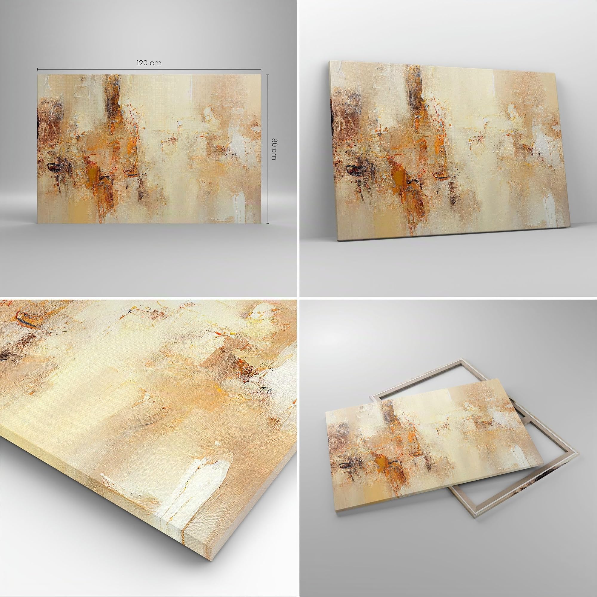 Quadri Moderni su Tela 120x80 cm Stampe da Parete Astratto Pastello - 5811 | CIAO Minimalismo Astrazione Quadro Decorativo XXL 1 pezzo Soggiorno Arte da Parete Decorazione da Parete ARTTOR
