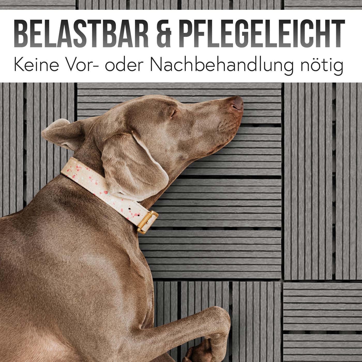 Mendler WPC Bodenfliese Rhone linear - Premium grau