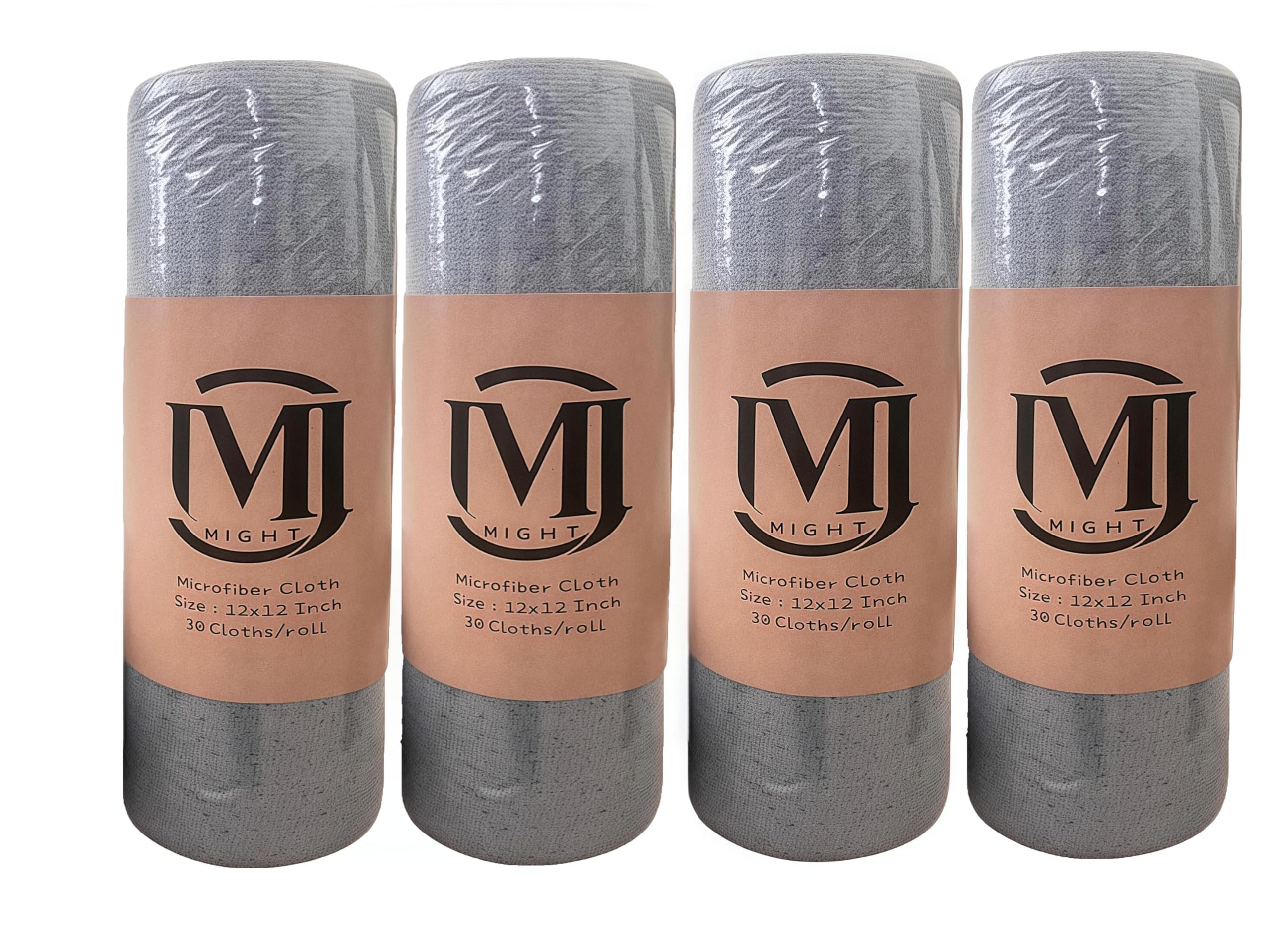 MRIGHT Gray Microfiber Cleaning Cloths Roll 12x12 Inch 60 Sheets-2 Rolls Reusable Machine Washable Super Absorbent Lint Free