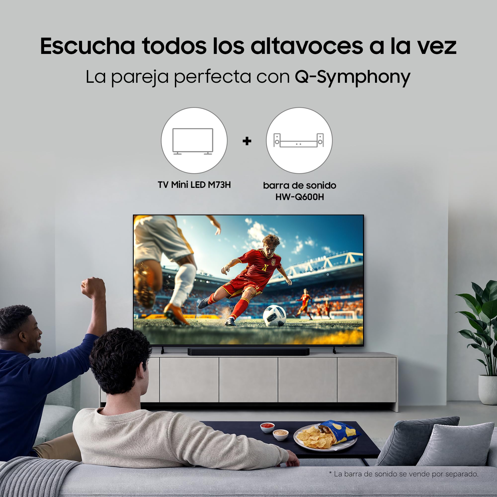 Samsung TV 75 Pulgadas Mini LED M73H 4K Smart TV con Vision AI Companion, Modo AI Football TV Plus, Deportes, Cine y Gaming