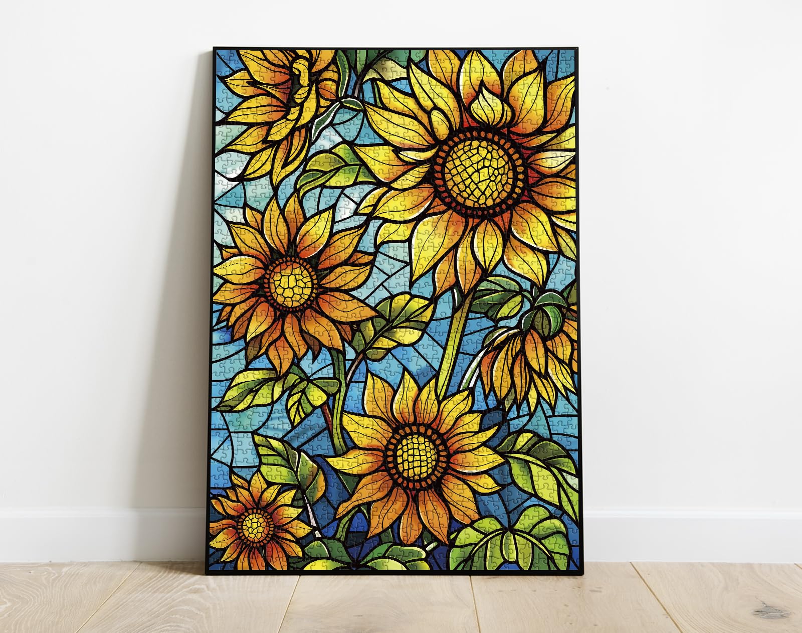 Stained Glass Sunflower 1000-Piece Puzzle - Colorful Floral Art Jigsaw For Adults - View #6