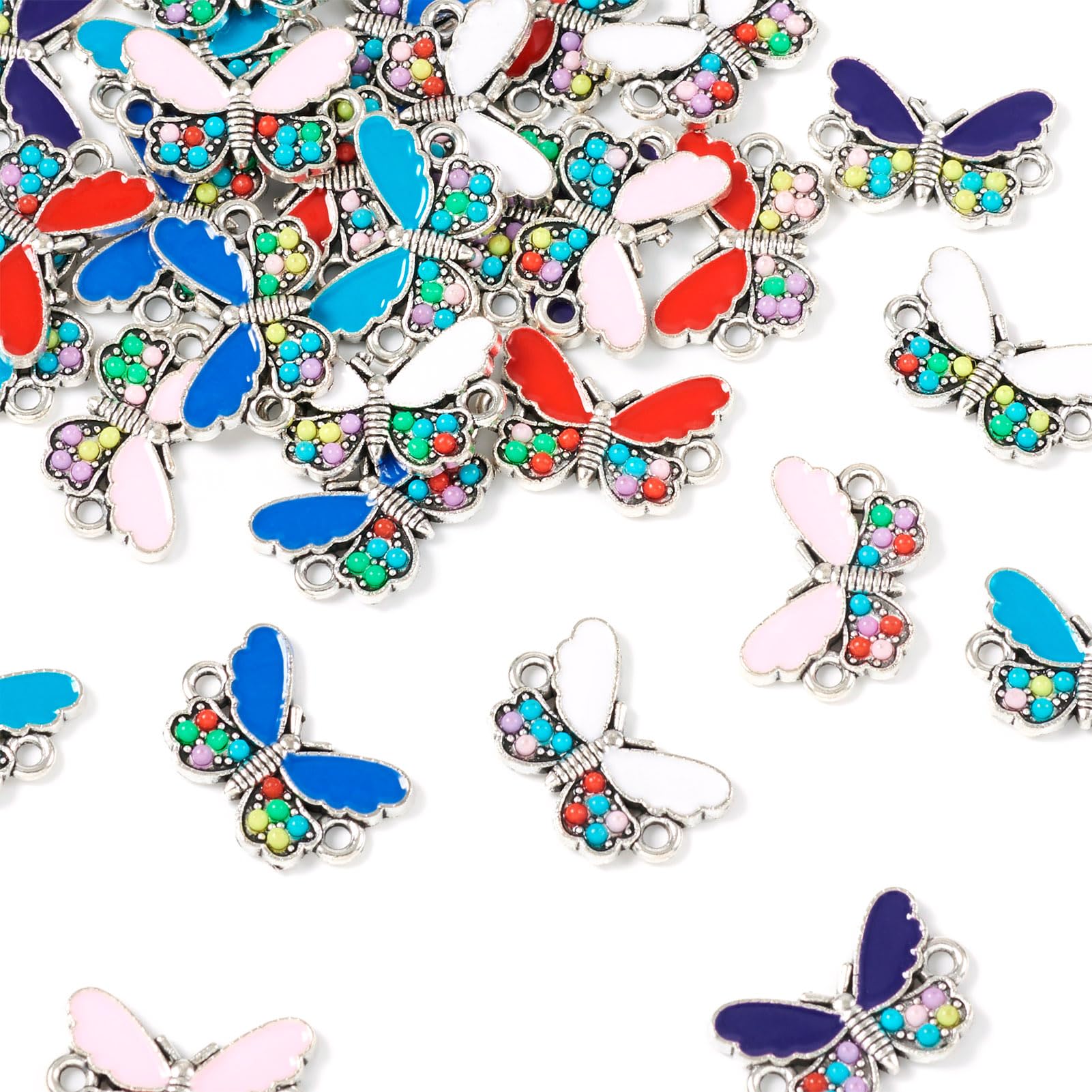 Spritewelry 36Pcs Butterfly Alloy Enamel Connector Charms Link Pendants for DIY Earrings Bracelets Necklace Jewelry Making - Image 2