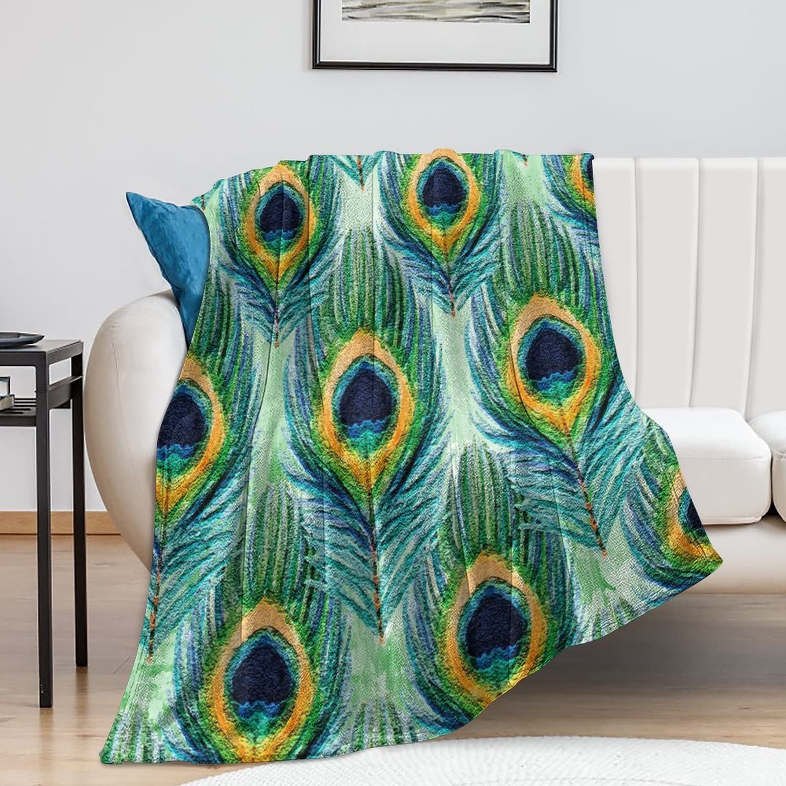 Couverture peluche paon de campagne, le cadeau de pendaison idéal