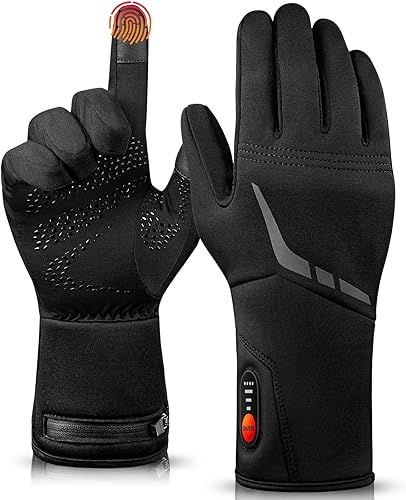 MATKAO Heated Gloves for Men Women Rechargeable Waterproof Winter Glove Liners for Raynaud Thin Heated Gloves for Ski Hiking