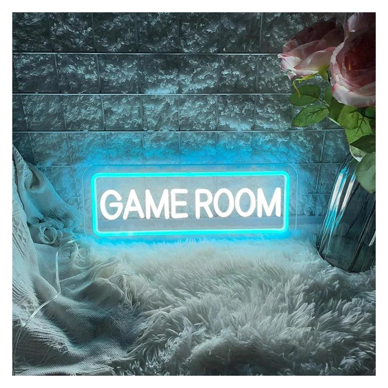Scritta luminosa Insegna Al Neon Per Sala Giochi, Insegna Al Neon Per Videogiochi, Luce A, Decorazione Da Parete Per Cameretta Dei Bambini, Personalizzata Per Neon 30x11cm(B)