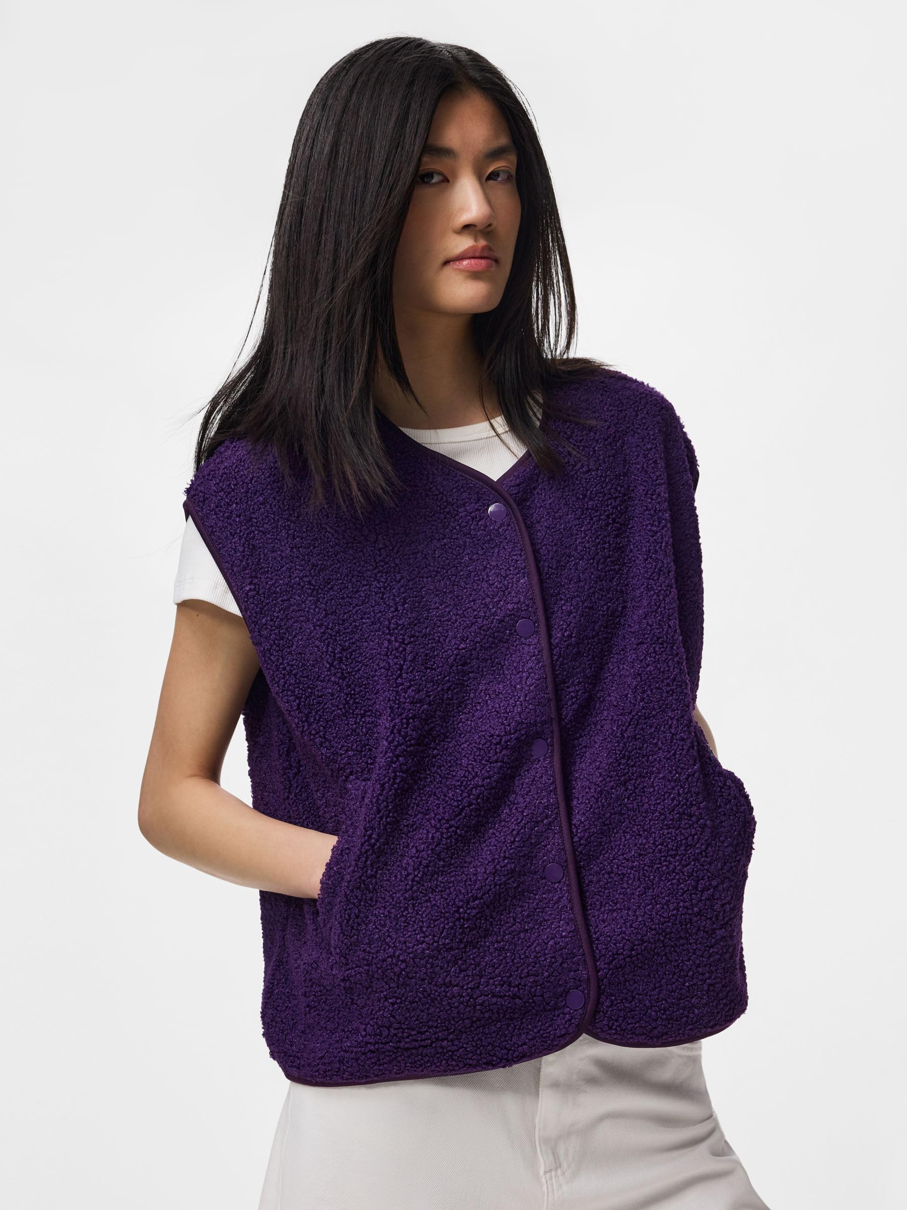 PIECES Damen Pckatty Teddy Vest Noos Bc Pckatty Teddy Vest Noos Bc (1er Pack)