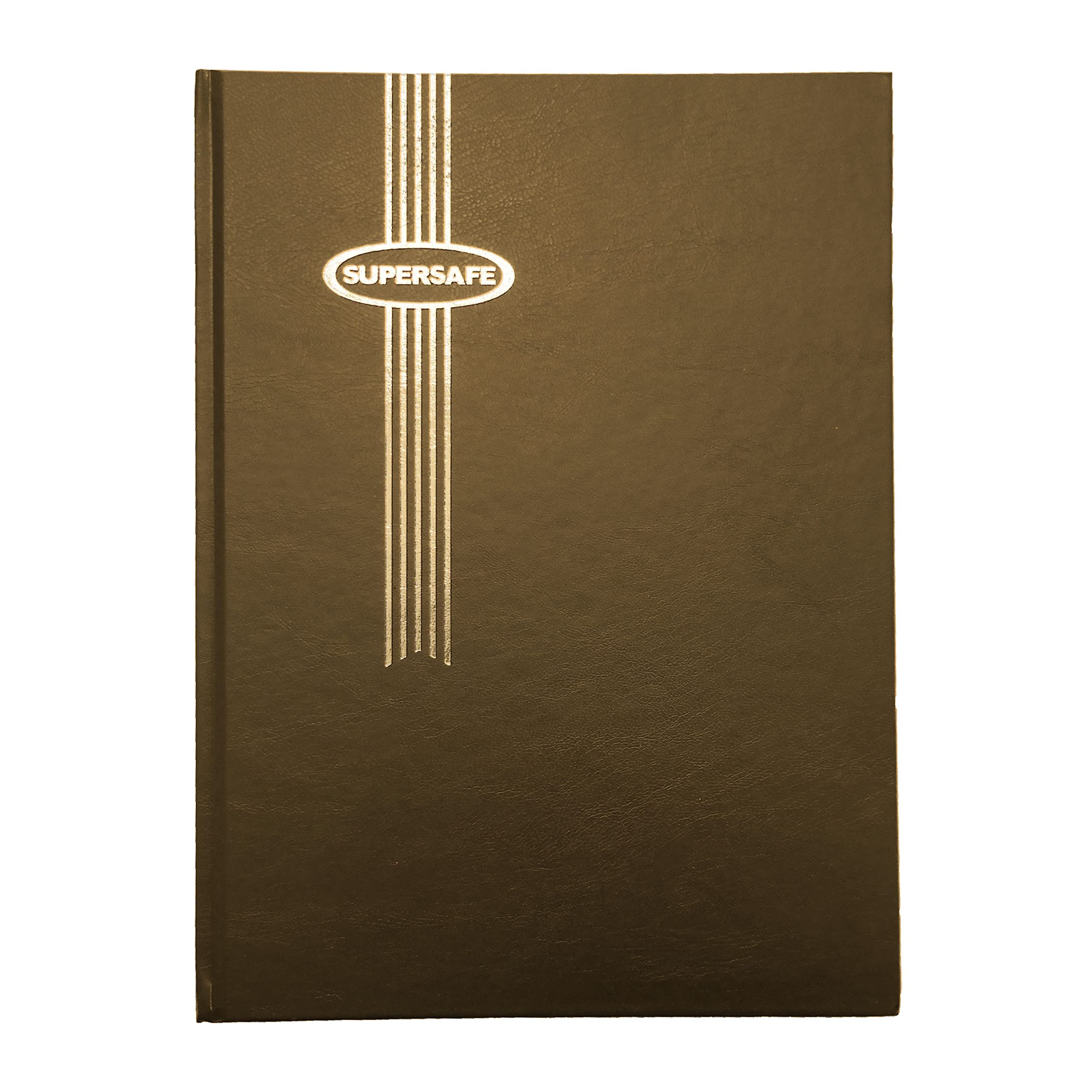 Supersafe Album Timbres 16 pages noires et intercalaires Glassine Couverture marron B 4/8