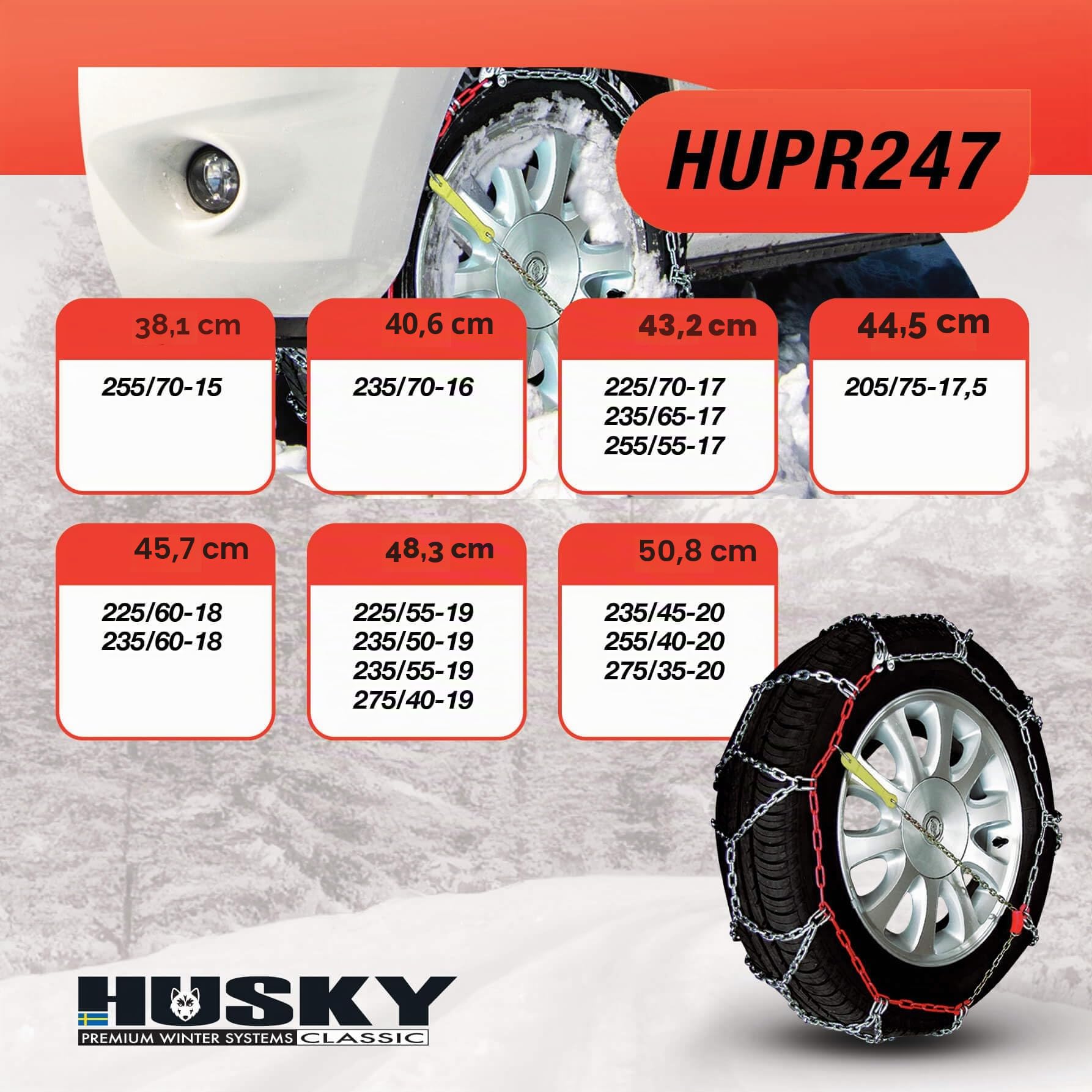 Schneeketten "Husky Professional" 16mm. TÜV. 247, 1 Paar