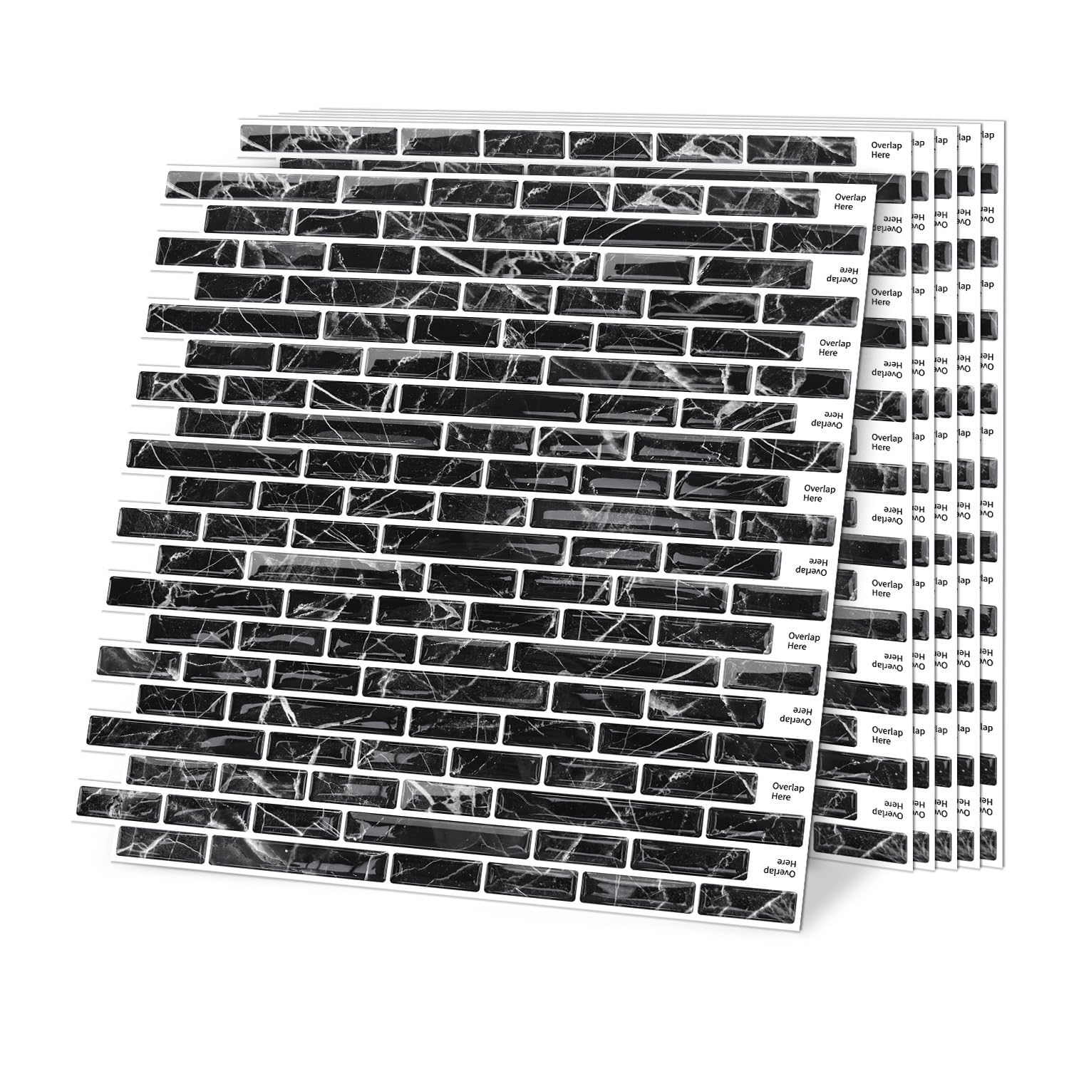 Sohouu 24Pcs 3D Self-Adhesive Marble Wall Tile Stickers Waterproof 30.5X30.5cm(24Pcs)