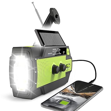 Emergency Crank Weather Radio, 14800mWh Solar Hand Crank Portable AM/FM/NOAA Weather Radio