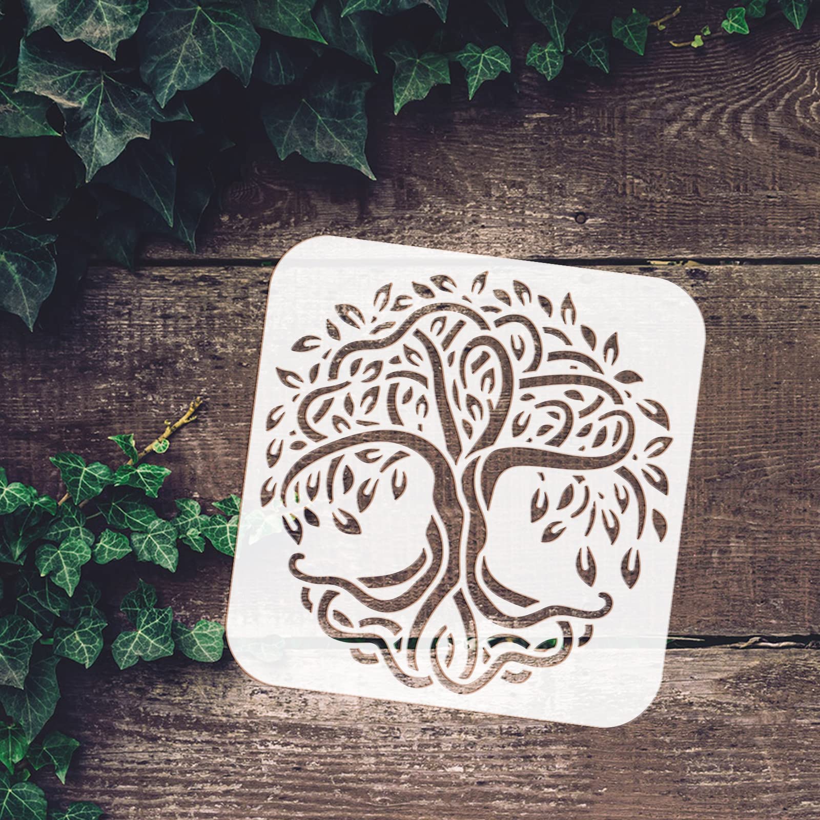 Stencil grande per ptura dell'albero della va 8,3x11,7 Stencil per spruzzatura di caratteri in PET Riutilizzabile Minimalista Line Art Donna Modello da parete  36
