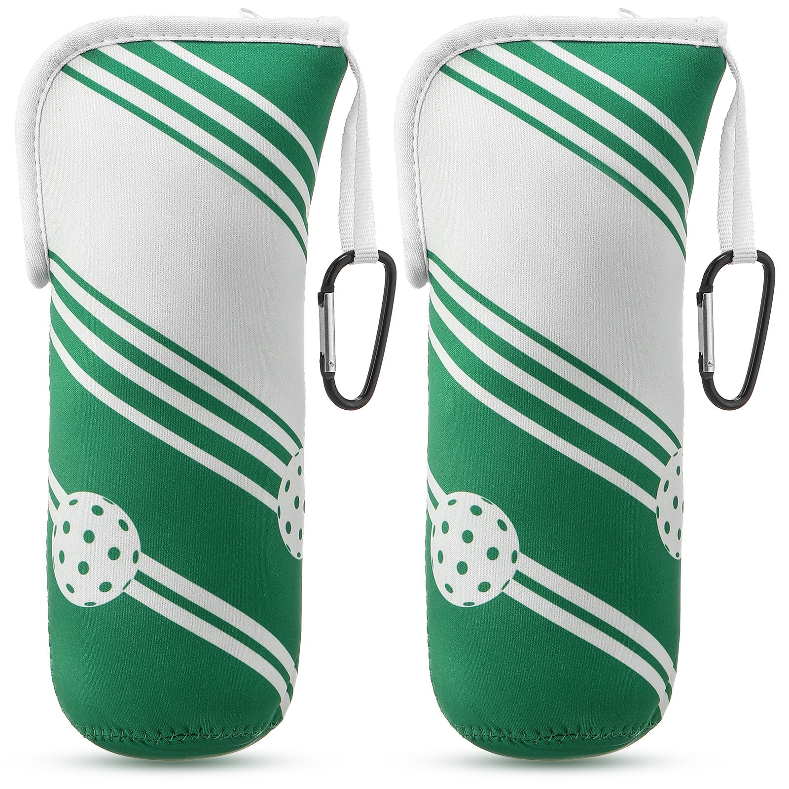 Simgoing Dink Ball Holder, Portable Dink Ball Storage Bag with 2 Metal Hook for Fence, Neoprene Tennis Pouch for Backpack Travel Carrying Sports