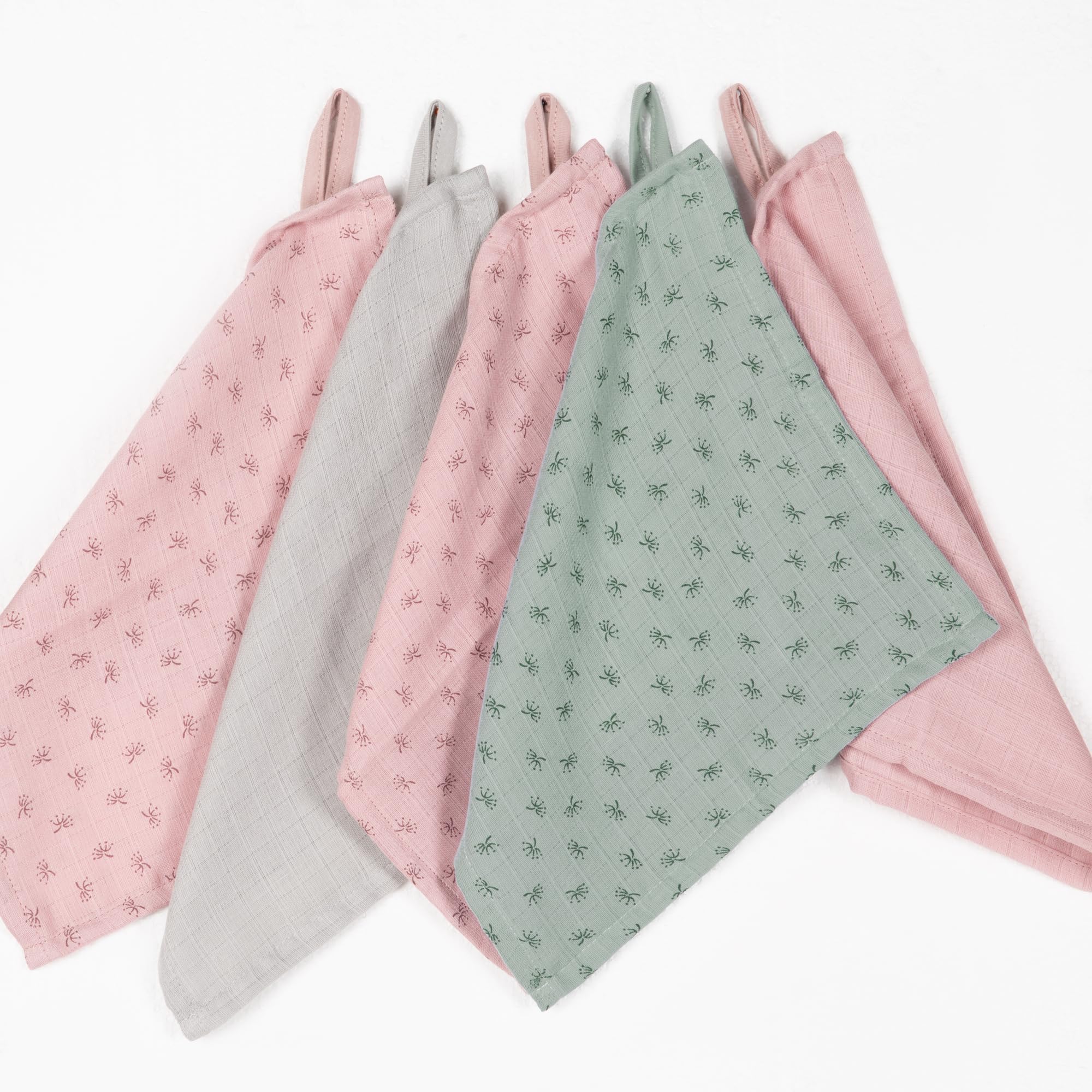 roba Set of 5 Lil Planet Baby Washgloves 25 x 25 cm - GOTS and Oeko-TEX Certified - Organic Cotton - Frosty Green - Image 4