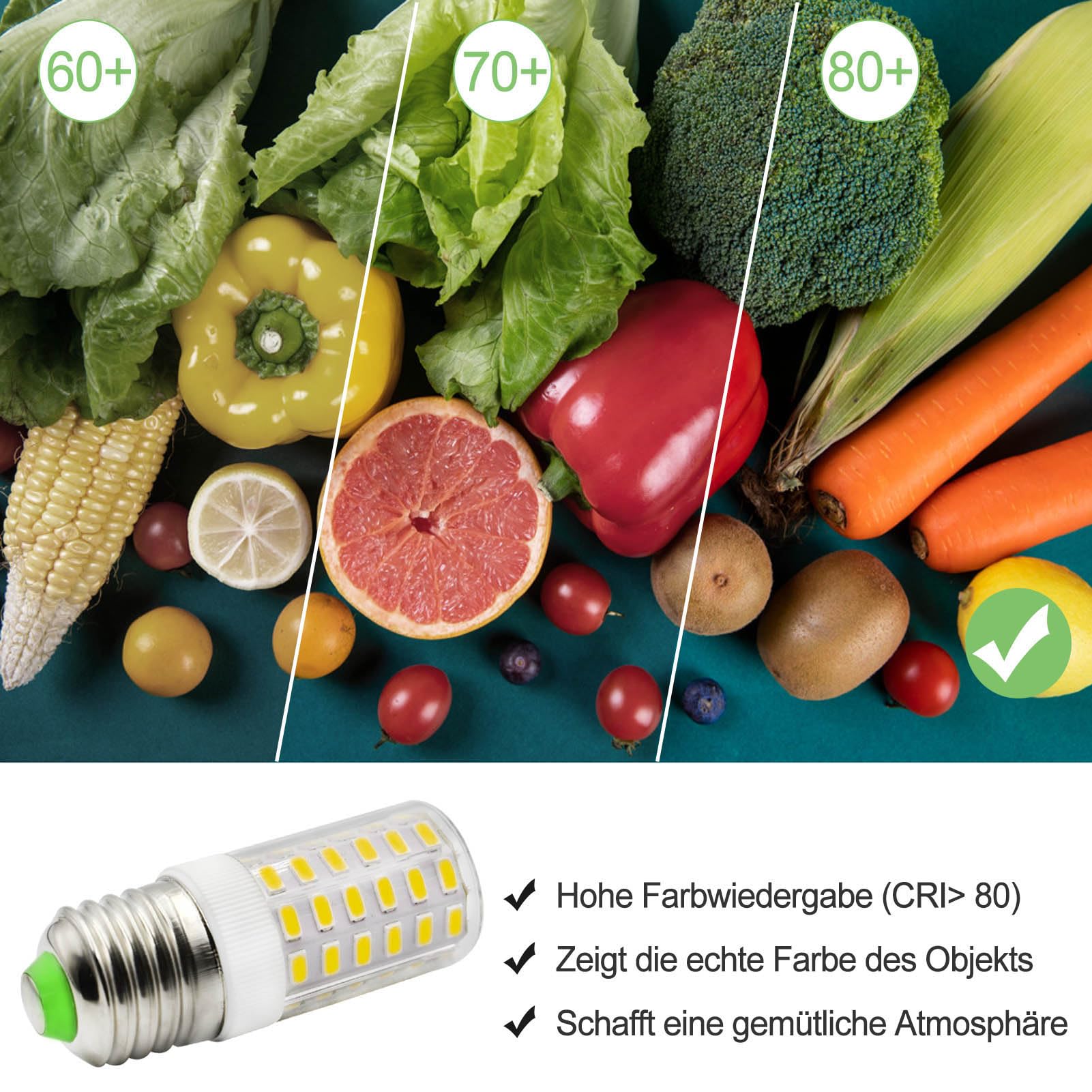 ASAIHKUN E27 Screw LED Bulb Compact Corn Cob 7 Watts (60W- 80W Equivalent) Cool White 6000K ES Edison Screw Light Bulbs 950 Lumen Non-Dimmable for Indoor Lighting Ceiling Light (Pack of 2) - Image 4