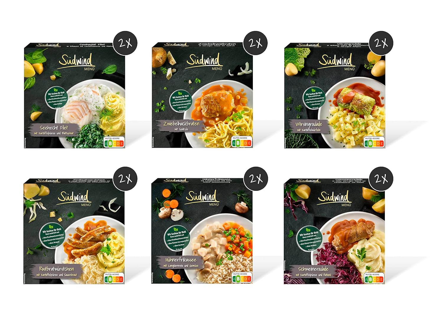 Paket Große Auswahl mit 12 Menüs - verschiedene Fertiggerichte für die Mikrowelle / Wasserbad ...