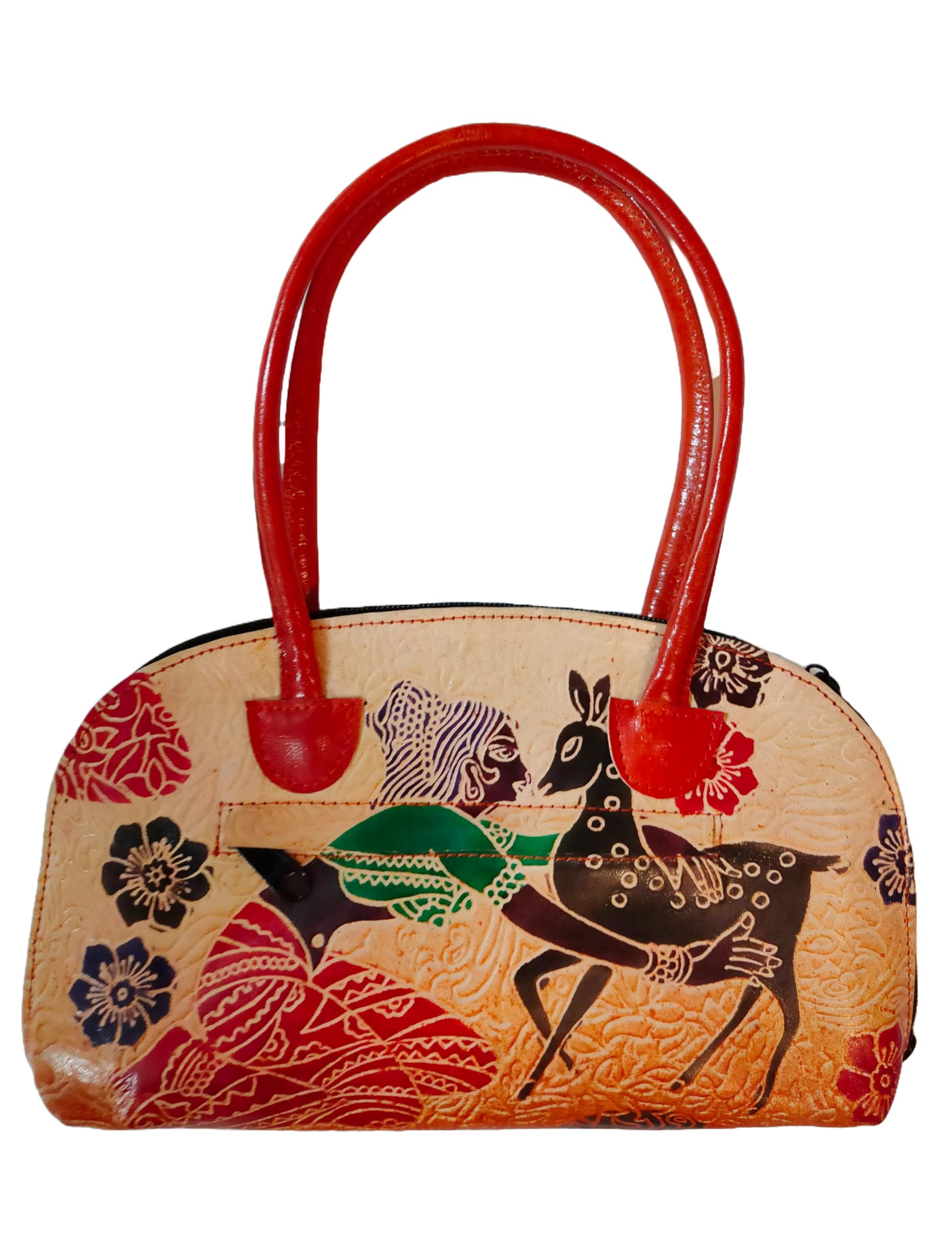 CLASSIQUE Shantiniketan Pure Leather Traditional Printed Handbag Purse for Women Batua (B0CCPKX6J3) Amazon Price History, Amazon Price Tracker