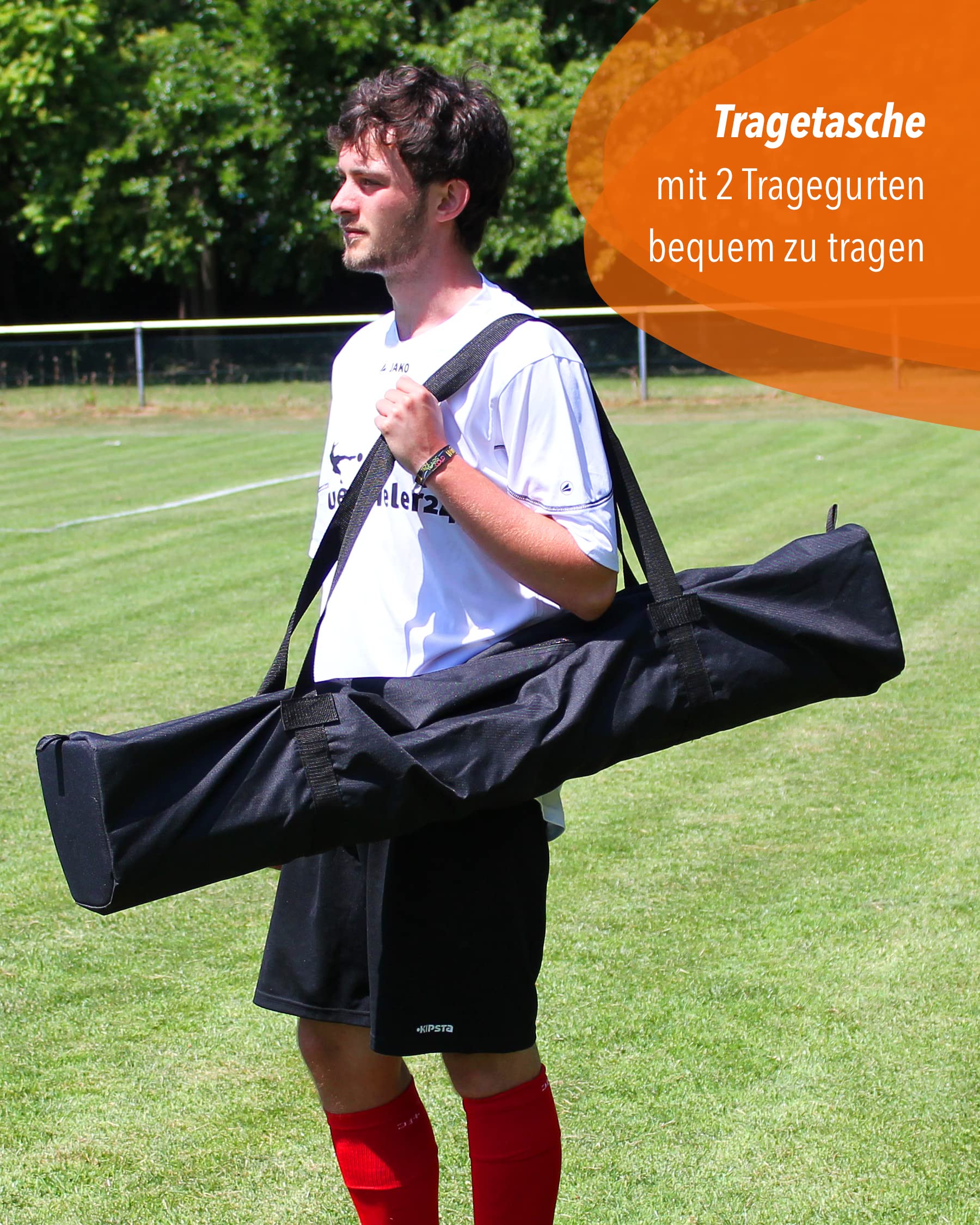 Tragetasche für Kombi-Kegelhürden & Stangen – schwarz, 120 × 30 × 30 cm, strapazierfähig & abwaschbar, für bis zu 5 Hürdensets
