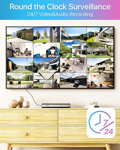 Miniatura 5 de ZOSI Sistema de cámara de seguridad para el hogar PoE 4K de 16 canales detección de vehículos personales visión nocturna de 100 pies audio de 2 vías